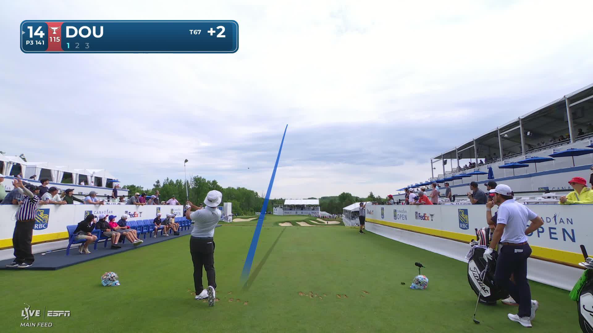 Zecheng Dou hits tee shot to 7 feet, sets up birdie on No. 14 at RBC Canadian