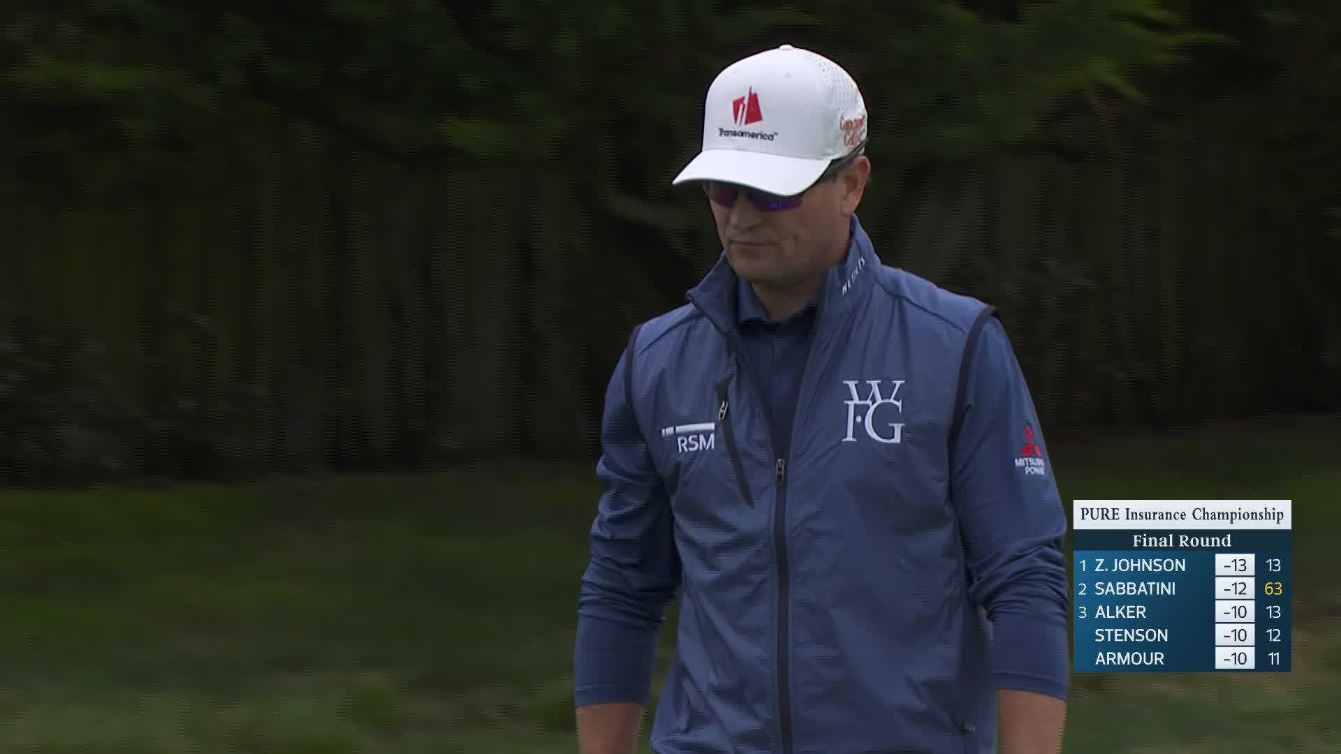 Zach Johnson makes birdie putt on No. 13 at PURE Insurance Championship