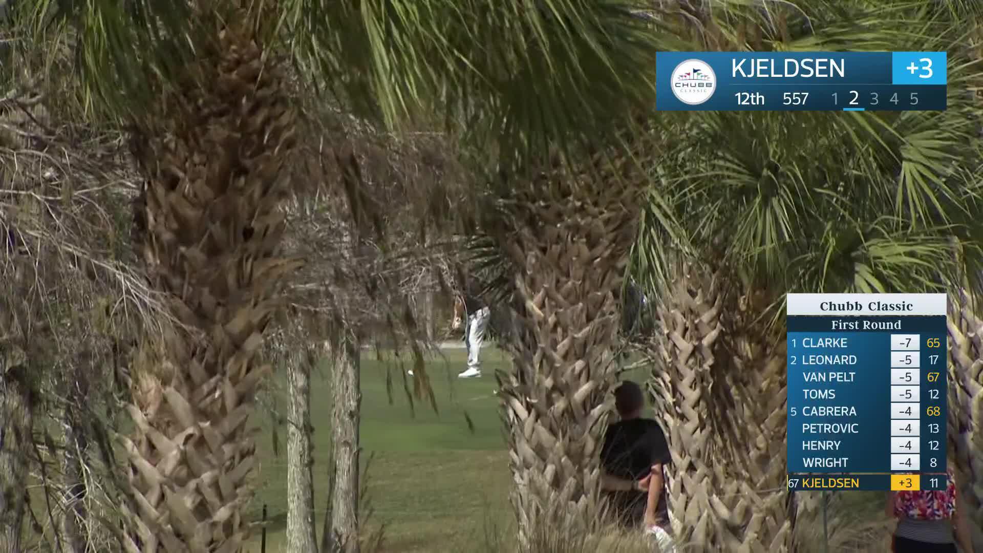 Søren Kjeldsen makes eagle putt on No. 12 at Chubb Classic