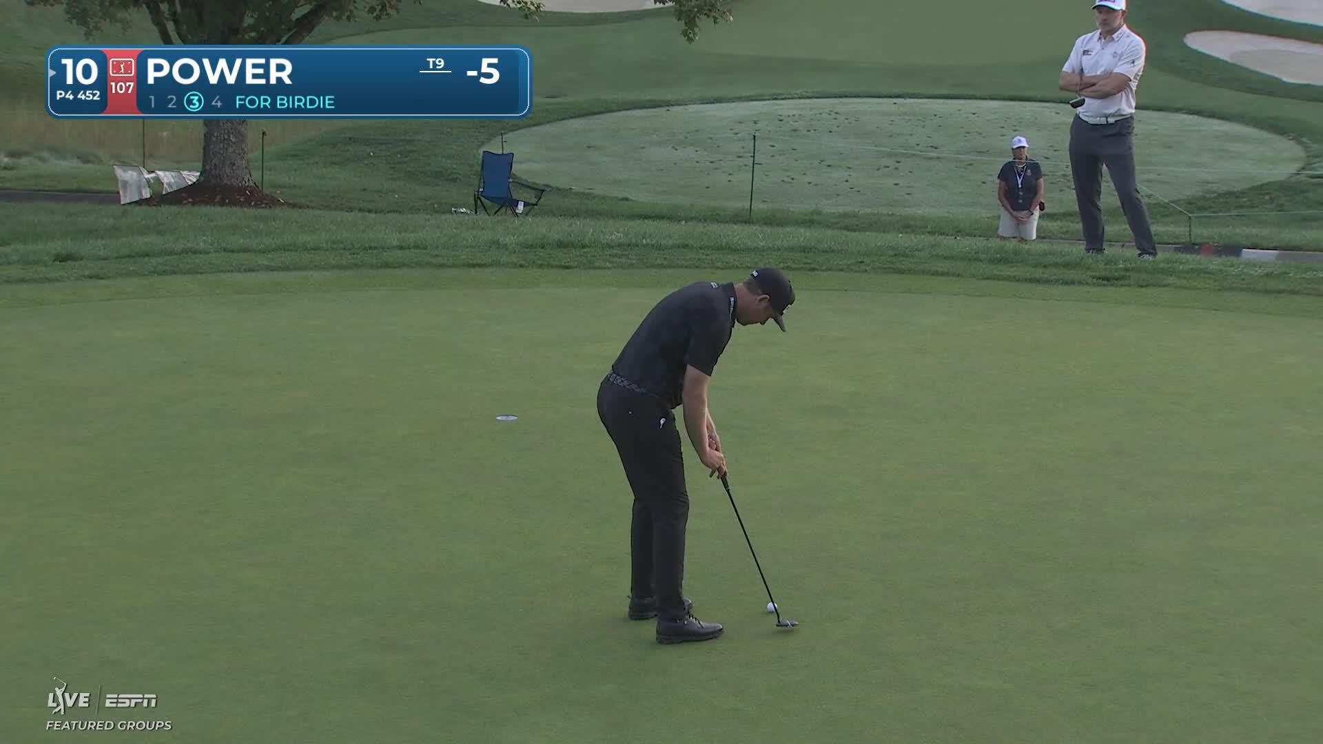 Seamus Power sinks 12-foot putt for birdie on No. 10 at Biltmore Championship