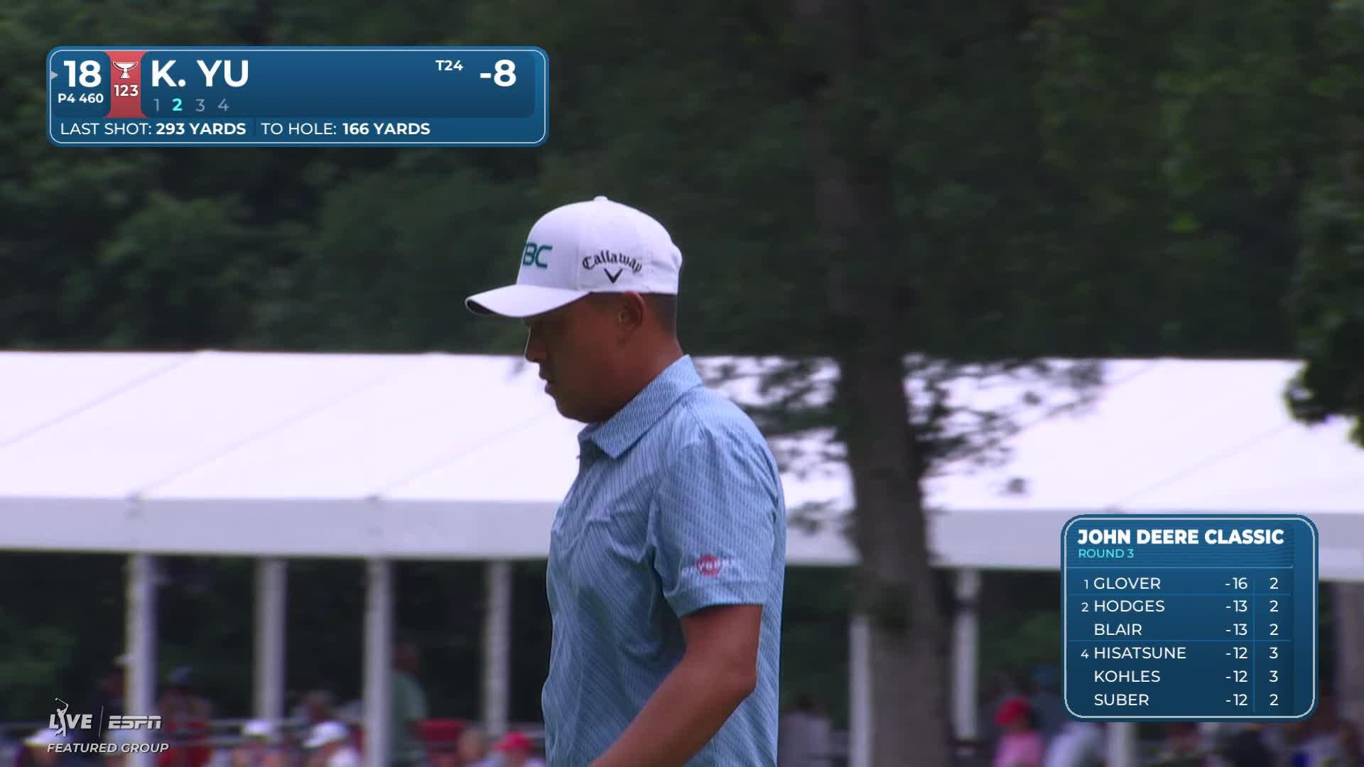 Kevin Yu's 162-yard approach sets up birdie on No. 18 at John Deere