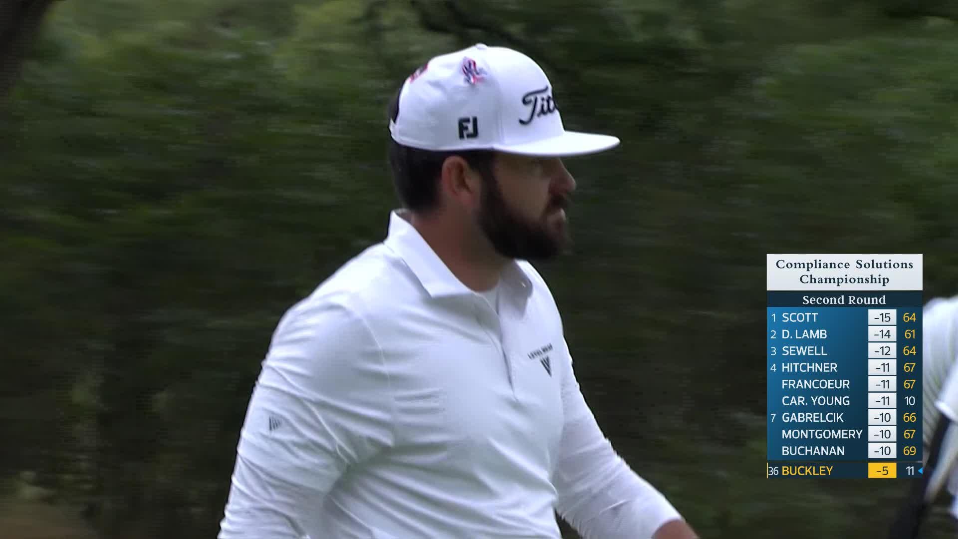 Hayden Buckley makes birdie on No. 3 at Compliance Solutions