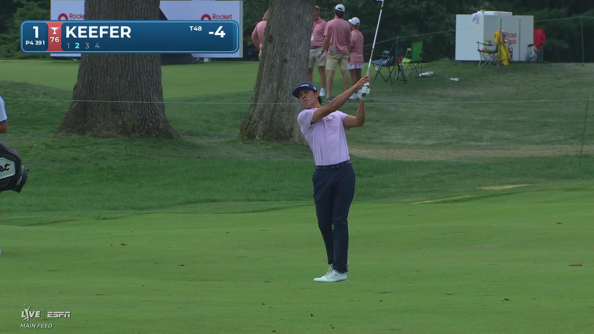John Keefer gets up-and-down from 113 yards for birdie on No. 1 at Rocket Classic