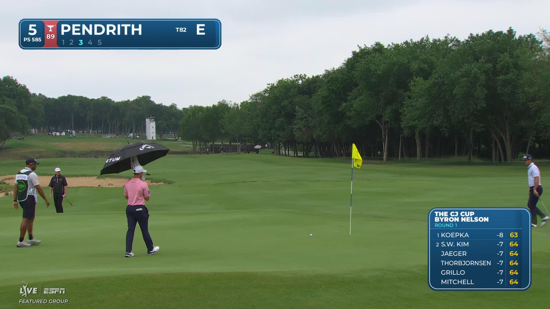 Taylor Pendrith makes birdie on No. 5 at THE CJ CUP