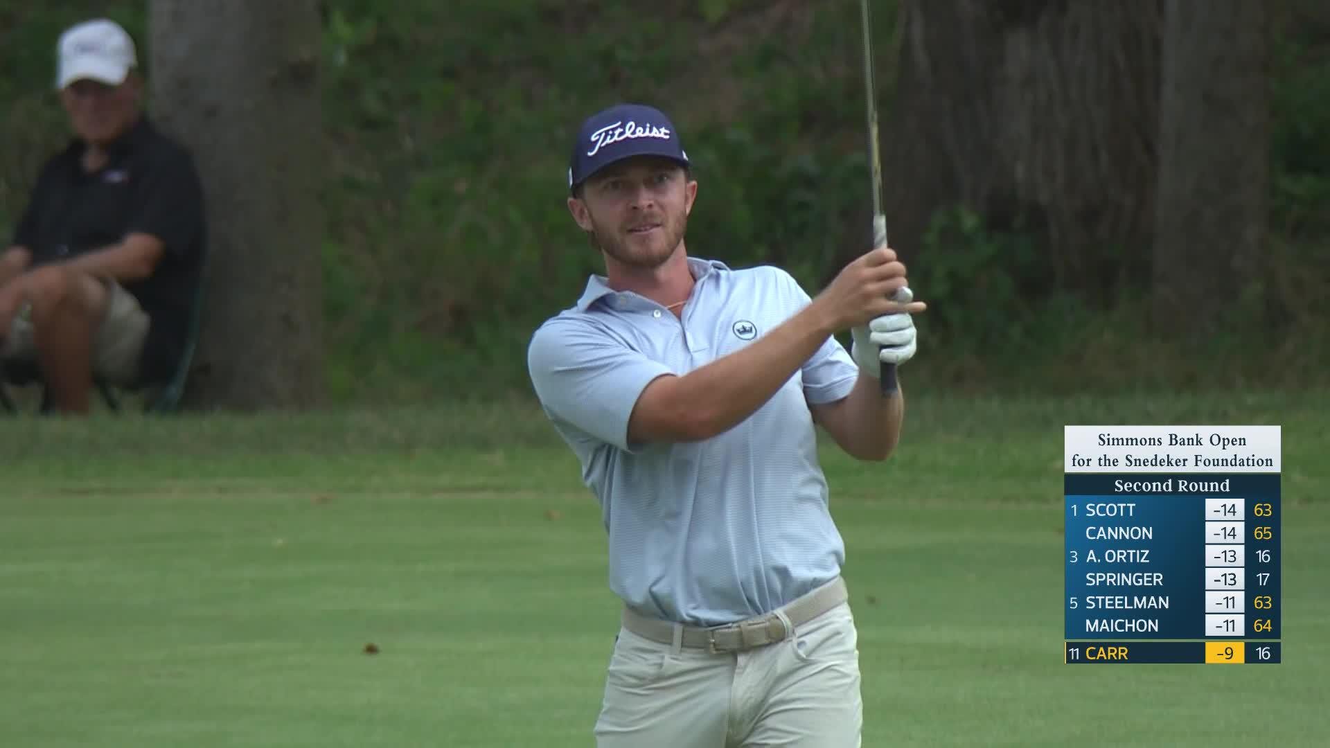 Ben Carr makes birdie on No. 17 at Simmons Bank Open