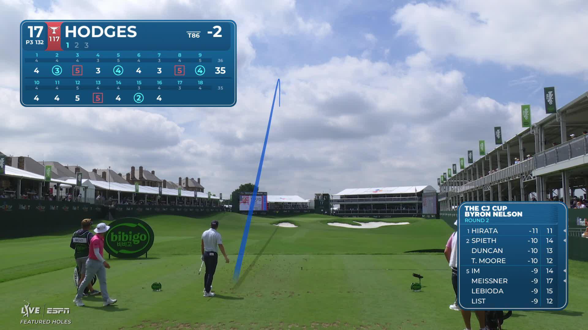Lee Hodges hits tee shot to 7 feet, sets up birdie on No. 17 at THE CJ CUP