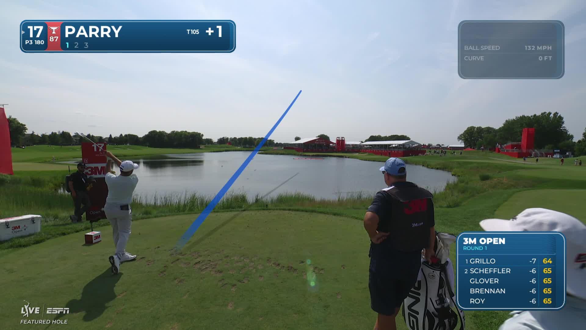 John Parry sinks 41-foot birdie putt on No. 17 at 3M Open