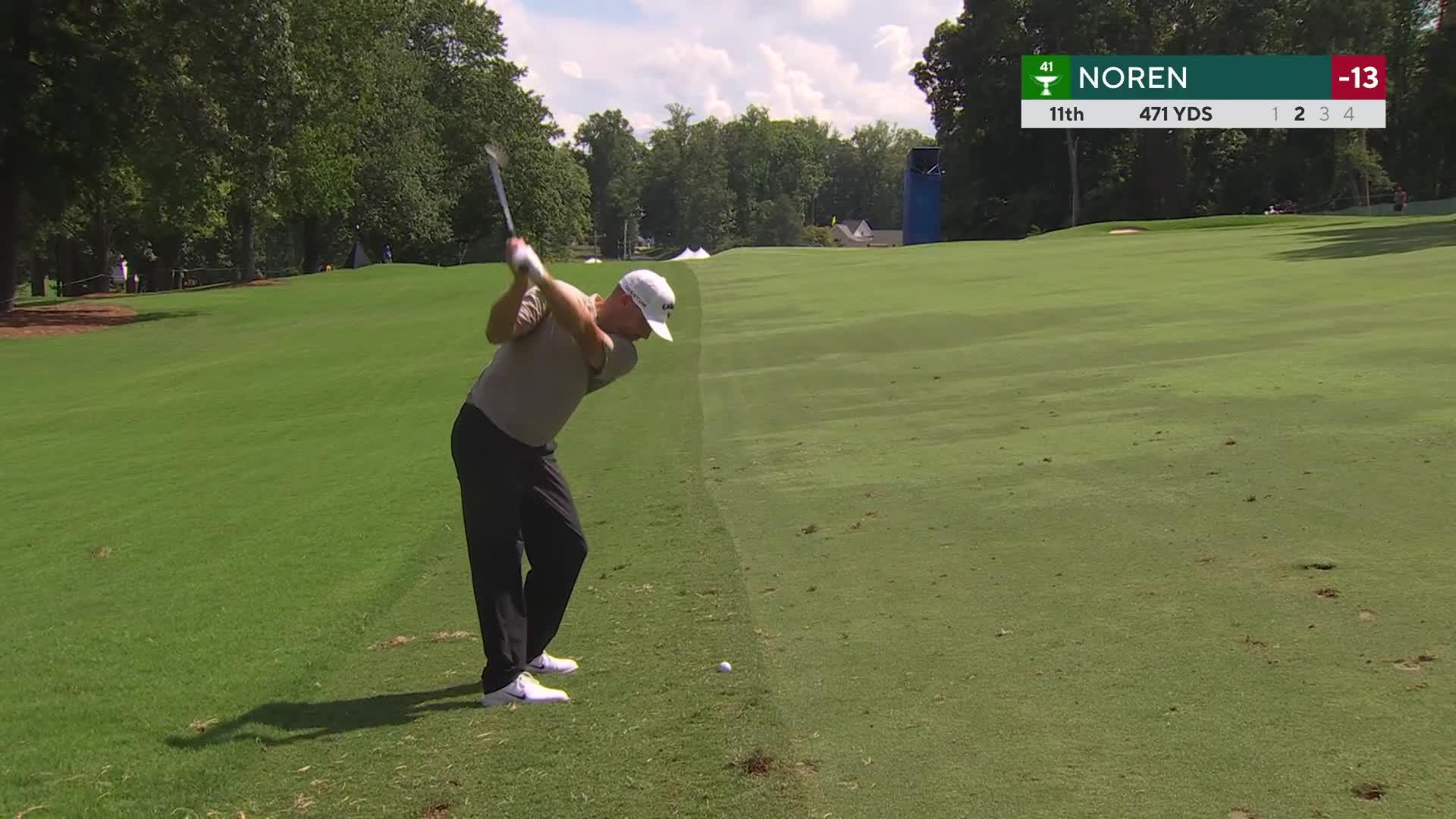 Alex Noren sinks 23-foot birdie putt on No. 11 at Wyndham