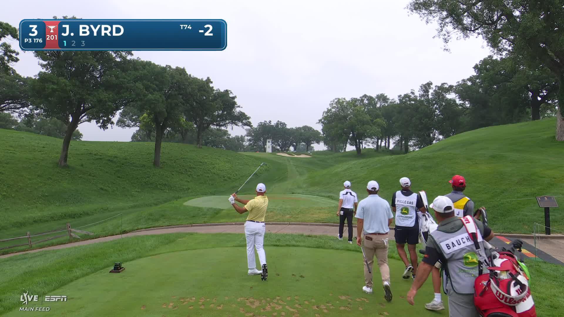 Jonathan Byrd hits tee shot to 8 feet, sets up birdie on No. 3 at John Deere