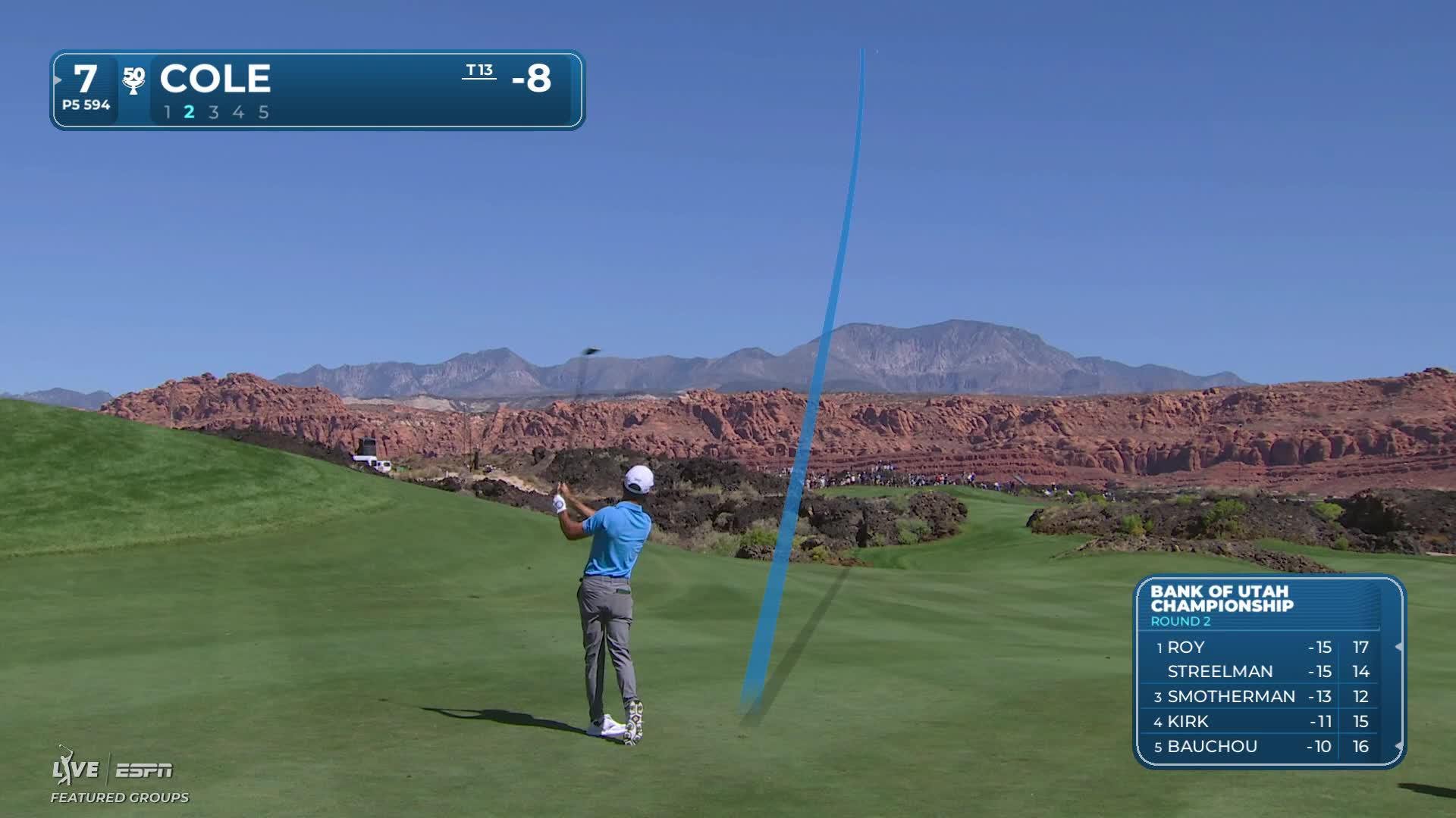 Eric Cole taps in 3-foot putt for birdie on No. 7 at Bank of Utah