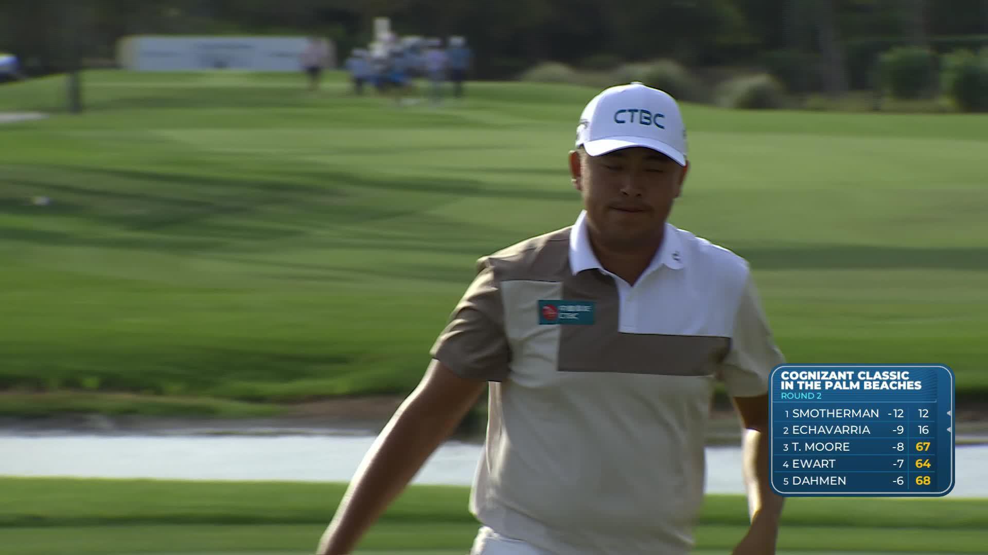 Kevin Yu drains 10-foot birdie putt on No. 8 at Cognizant Classic