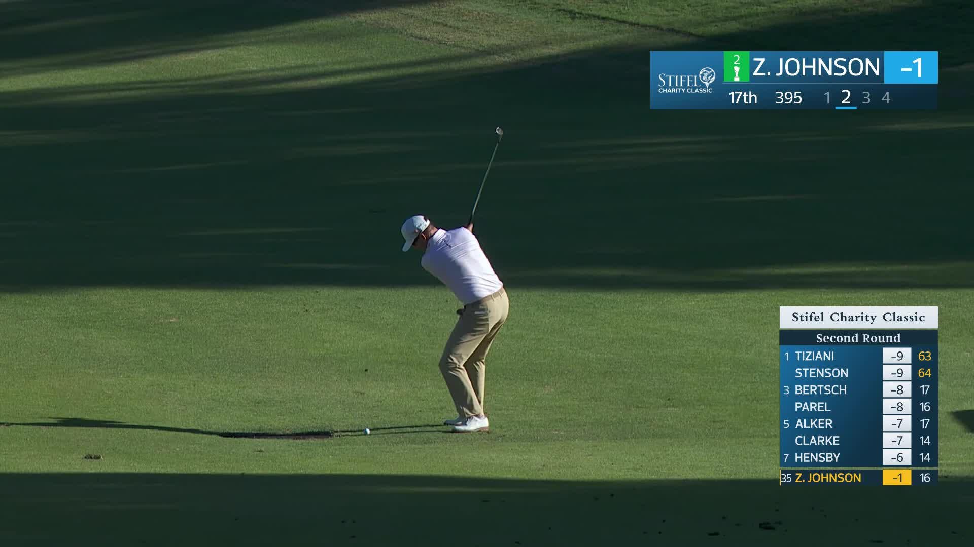 Zach Johnson makes birdie on No. 17 at Stifel Charity Classic