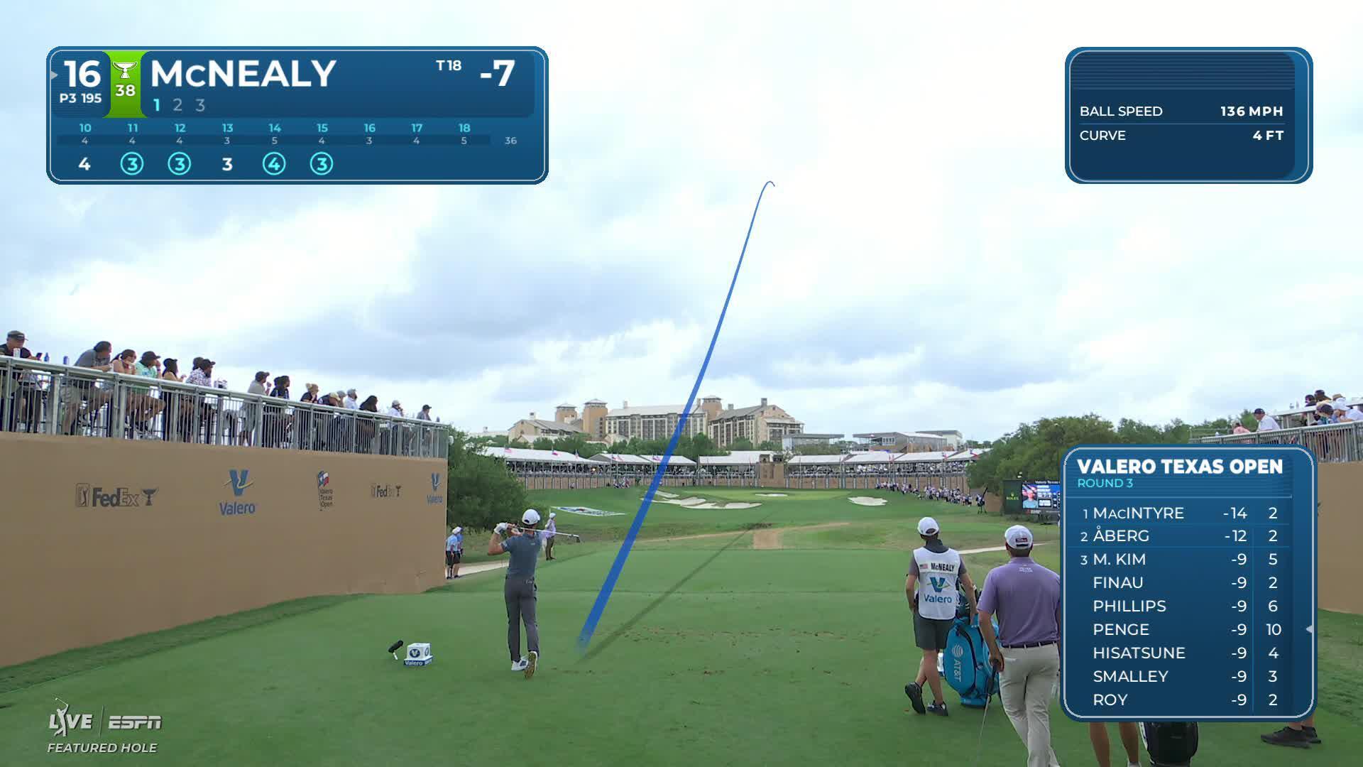 Maverick McNealy nearly aces No. 16, sets up birdie at Valero