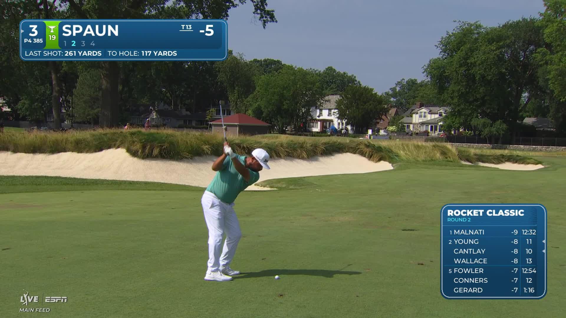 J.J. Spaun sinks 26-foot birdie putt on No. 3 at Rocket Classic