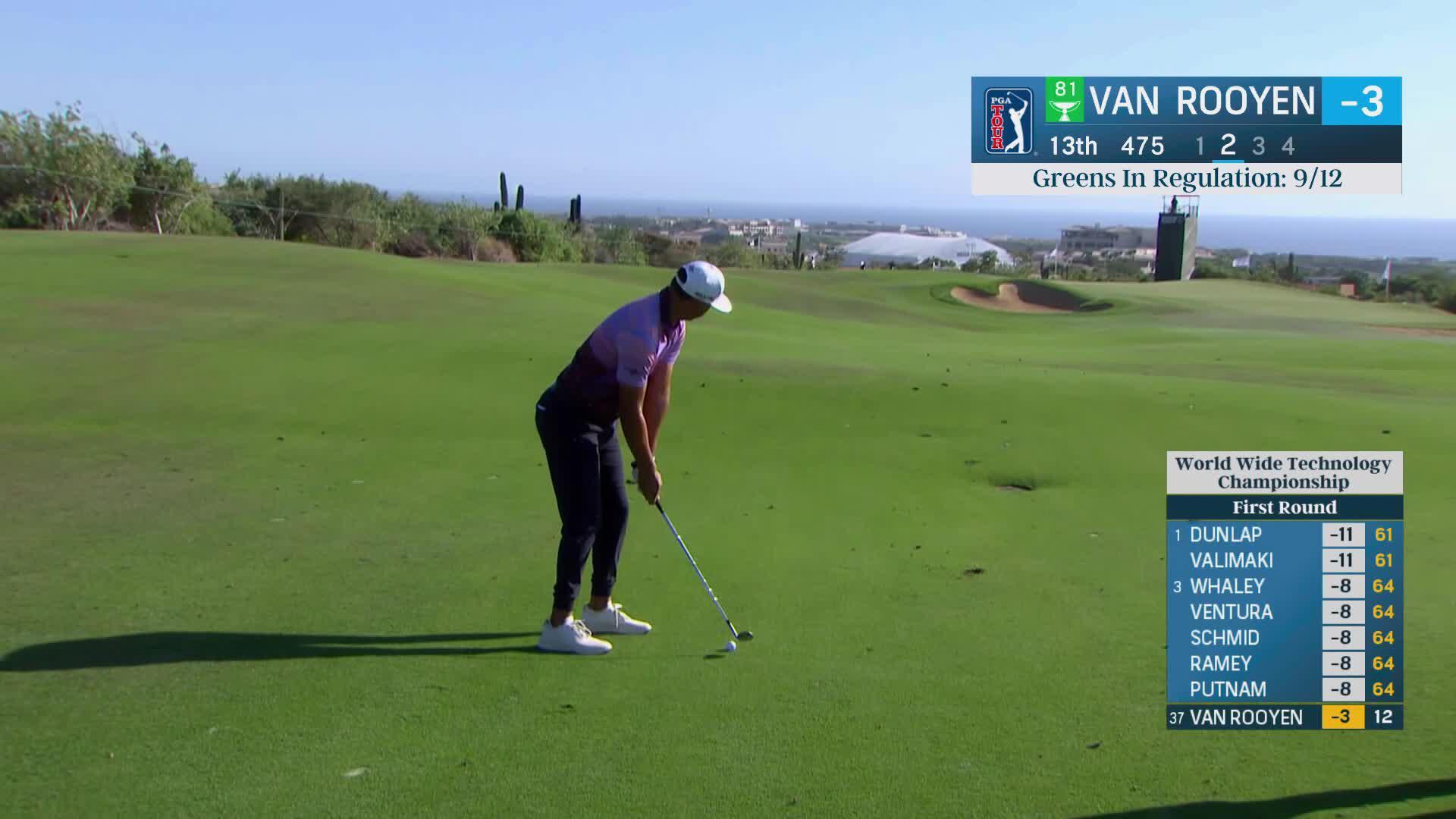 Erik van Rooyen makes birdie putt on No. 13 at World Wide Technology