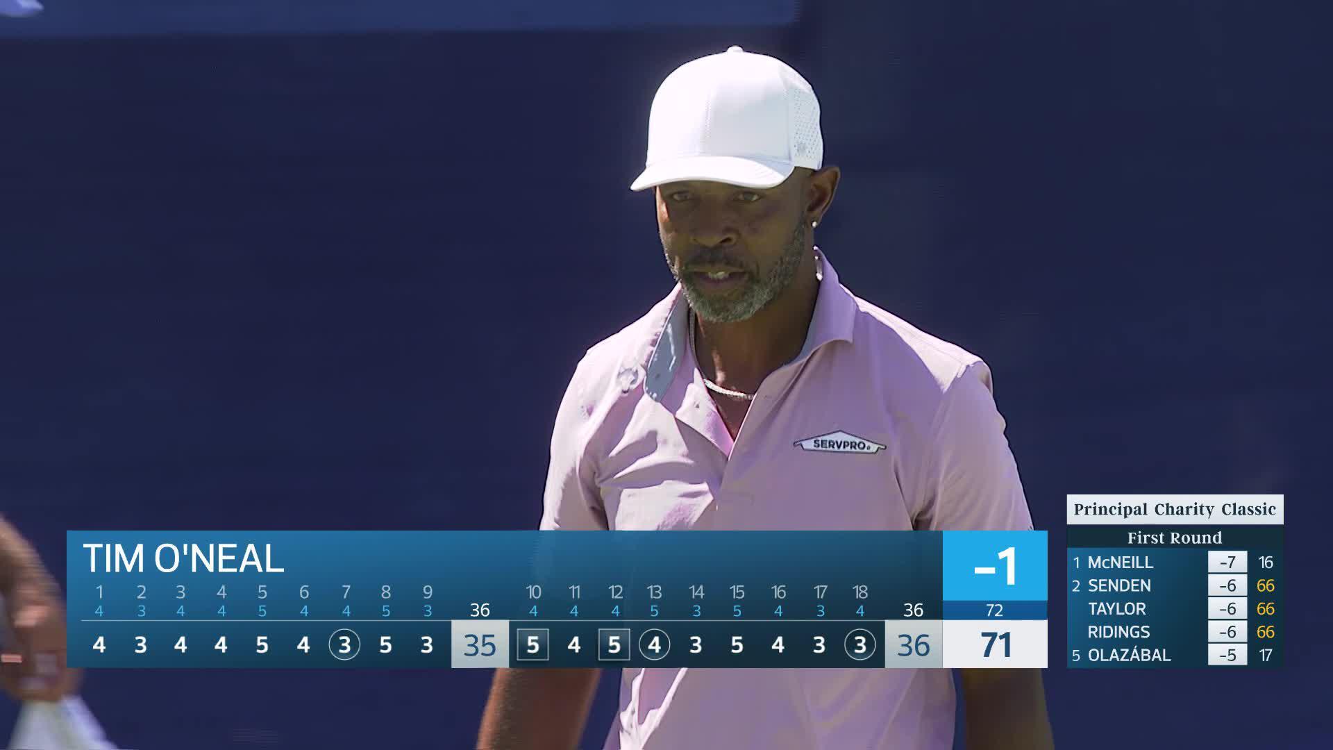 Timothy O'Neal makes birdie on No. 18 at Principal Charity Classic