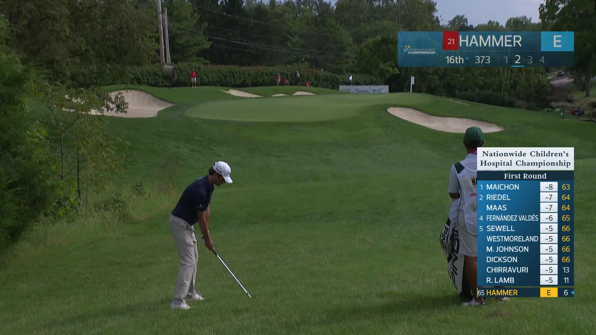 Cole Hammer makes birdie on No. 16 at Nationwide Children's