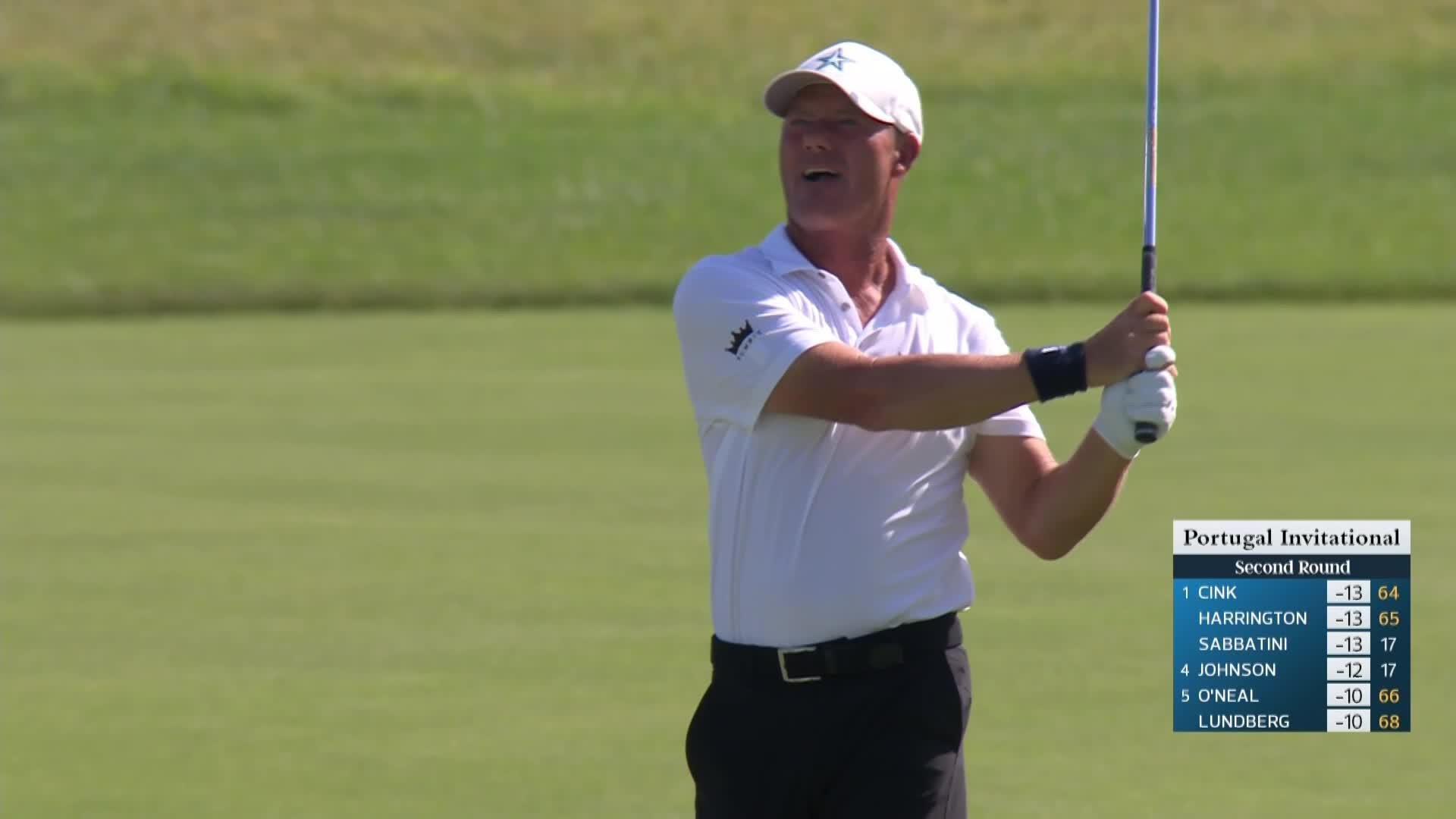 Alex Cejka makes birdie on No. 18 at Portugal Invitational