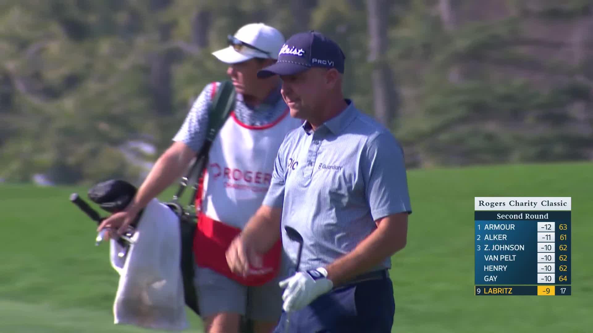 Rob Labritz makes birdie on No. 18 at Rogers Charity Classic
