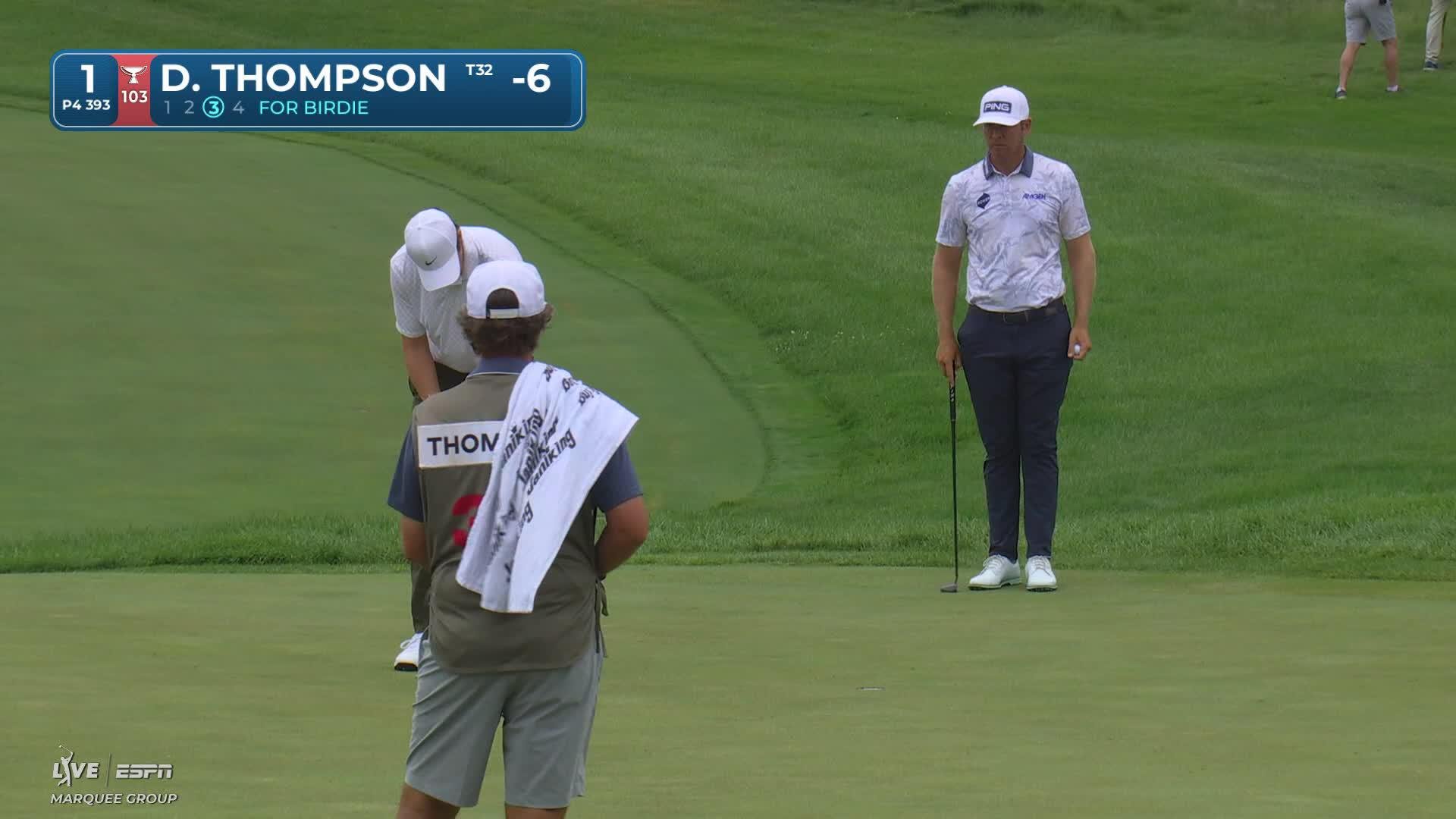 Davis Thompson holes 92-yard shot for birdie on No. 1 at 3M Open