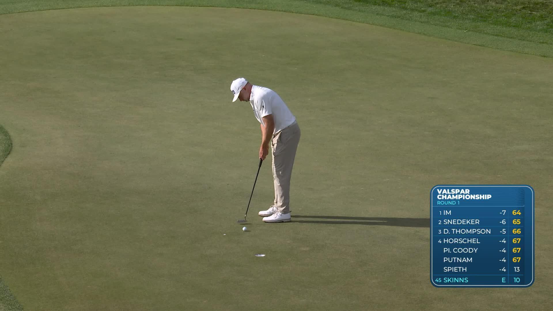 David Skinns drains 5-foot birdie putt on No. 11 at Valspar