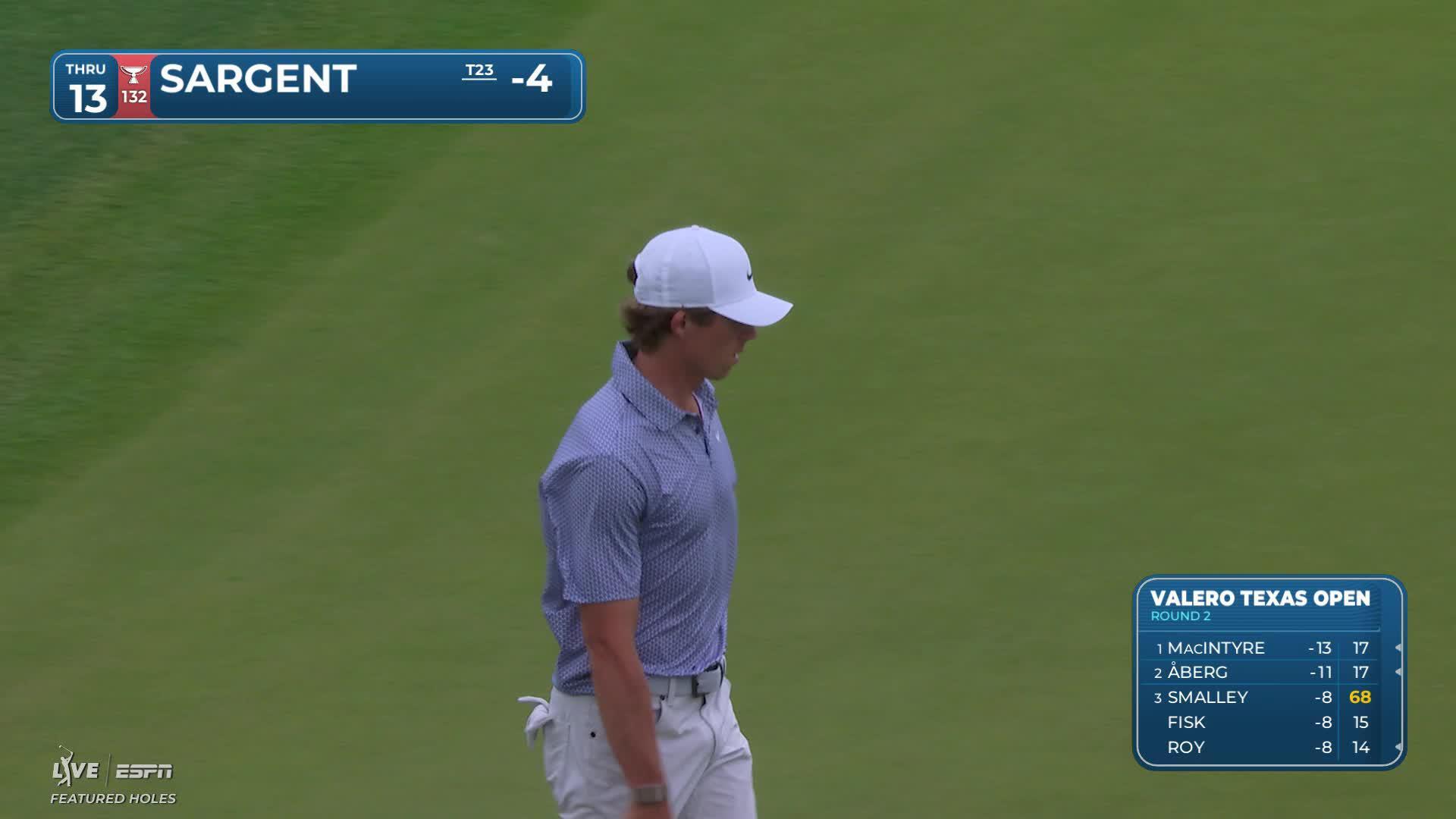 Gordon Sargent pours in 61-foot birdie putt on No. 13 at Valero