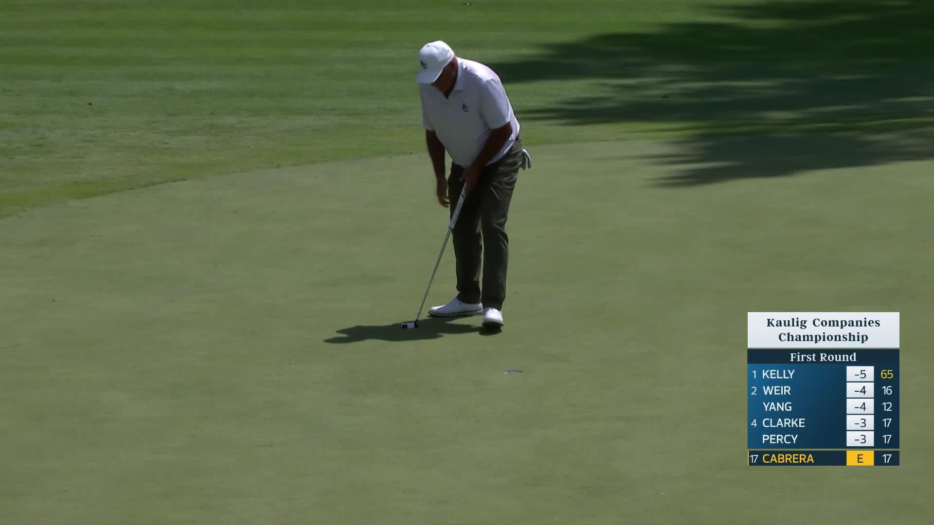 Ángel Cabrera makes birdie on No. 18 at Kaulig Companies Championship