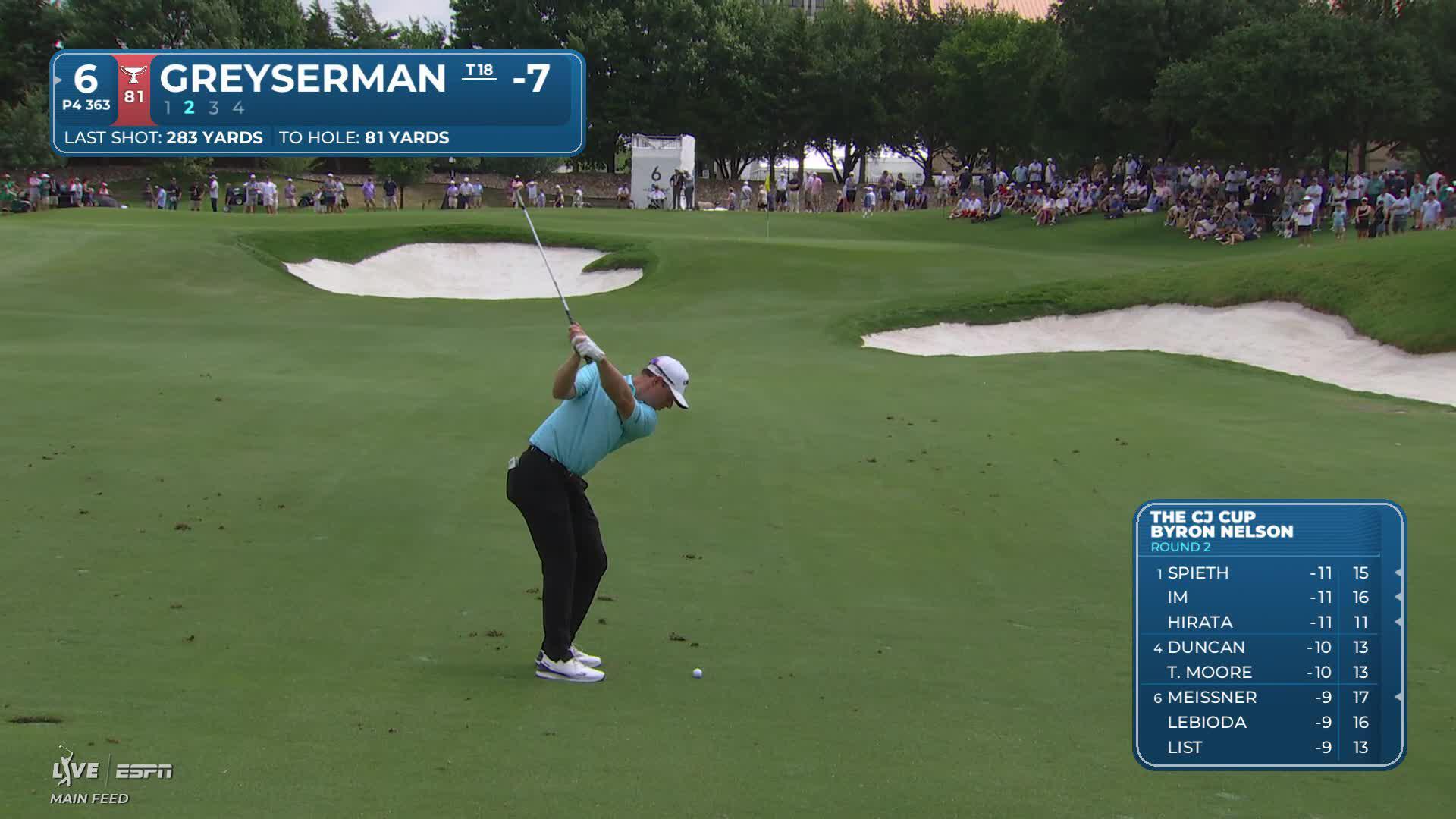 Max Greyserman gets up-and-down from 81 yards for birdie on No. 6 at THE CJ CUP