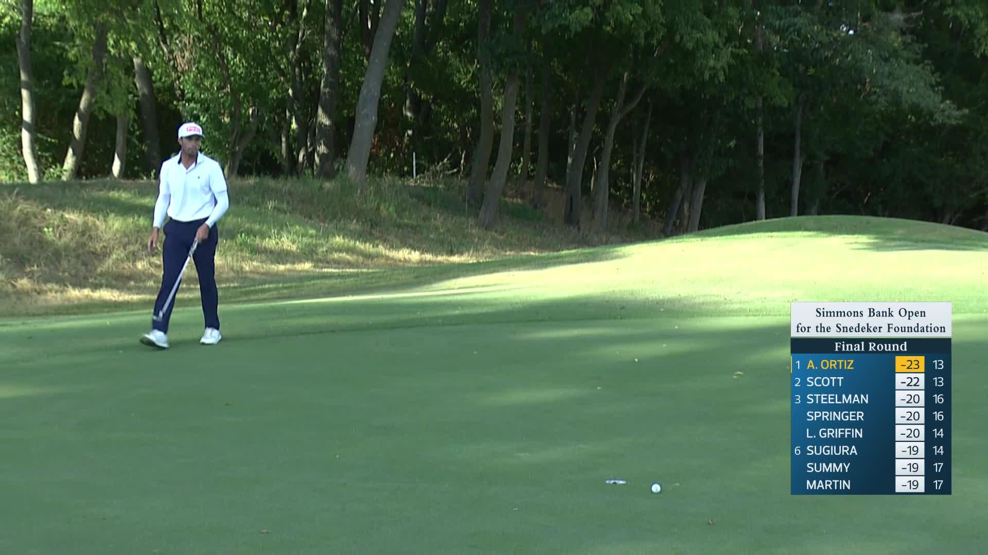 Alvaro Ortiz makes birdie on No. 14 at Simmons Bank Open