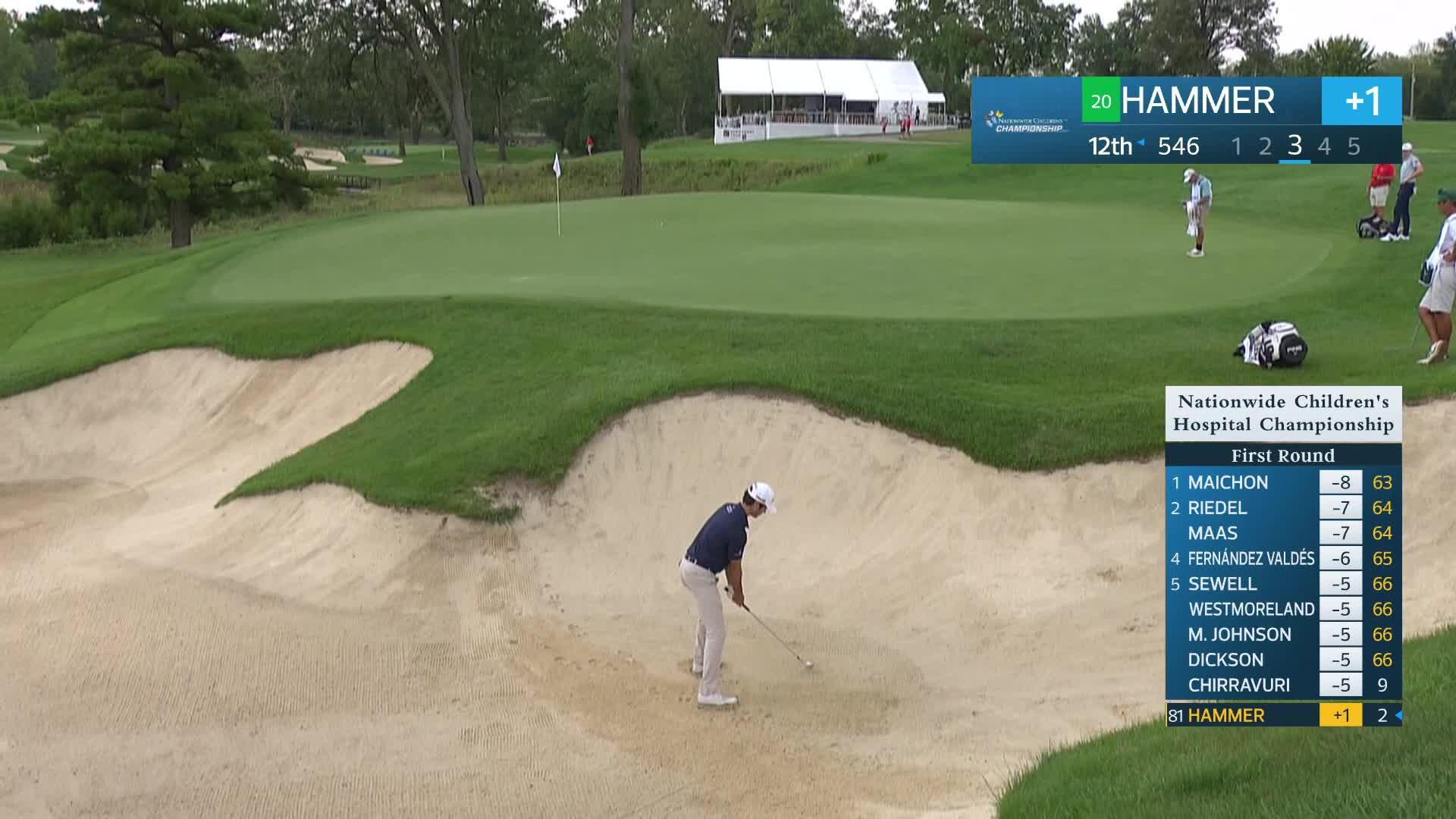 Cole Hammer makes birdie on No. 12 at Nationwide Children's