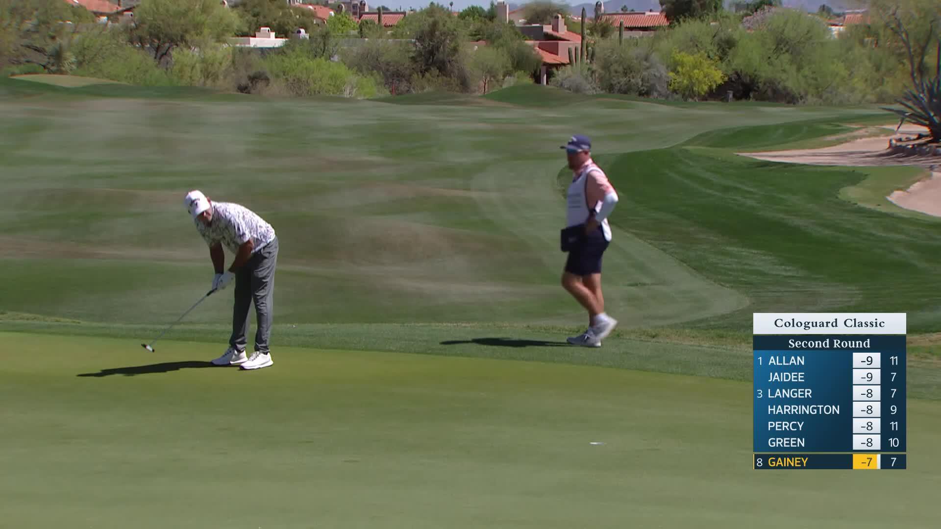 Tommy Gainey makes birdie on No. 8 at Cologuard Classic