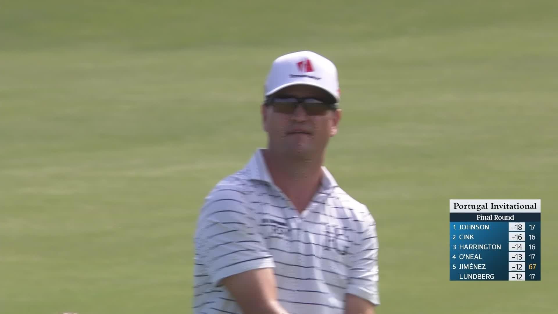 Zach Johnson makes birdie on No. 18 at Portugal Invitational