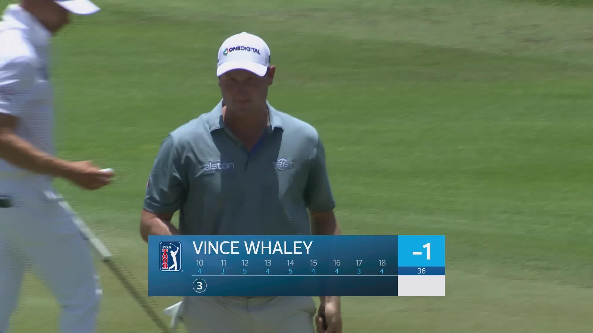 Vince Whaley drains 24-foot birdie putt on No. 10 at Corales Puntacana