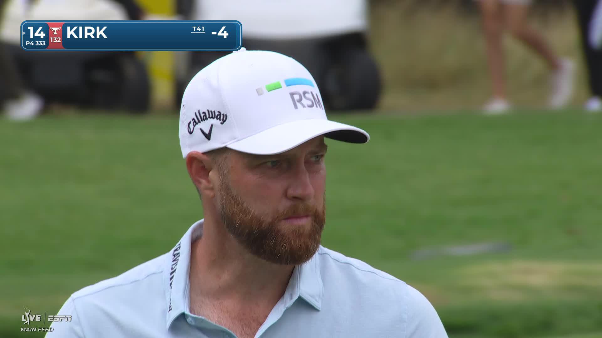 Chris Kirk sinks 16-inch putt for birdie on No. 14 at THE CJ CUP