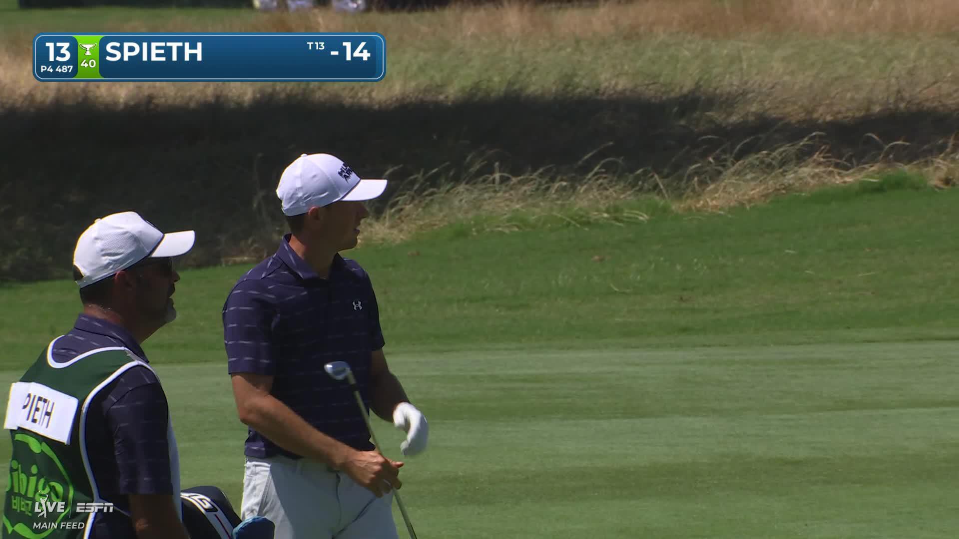 Jordan Spieth's 151-yard approach sets up birdie on No. 13 at THE CJ CUP