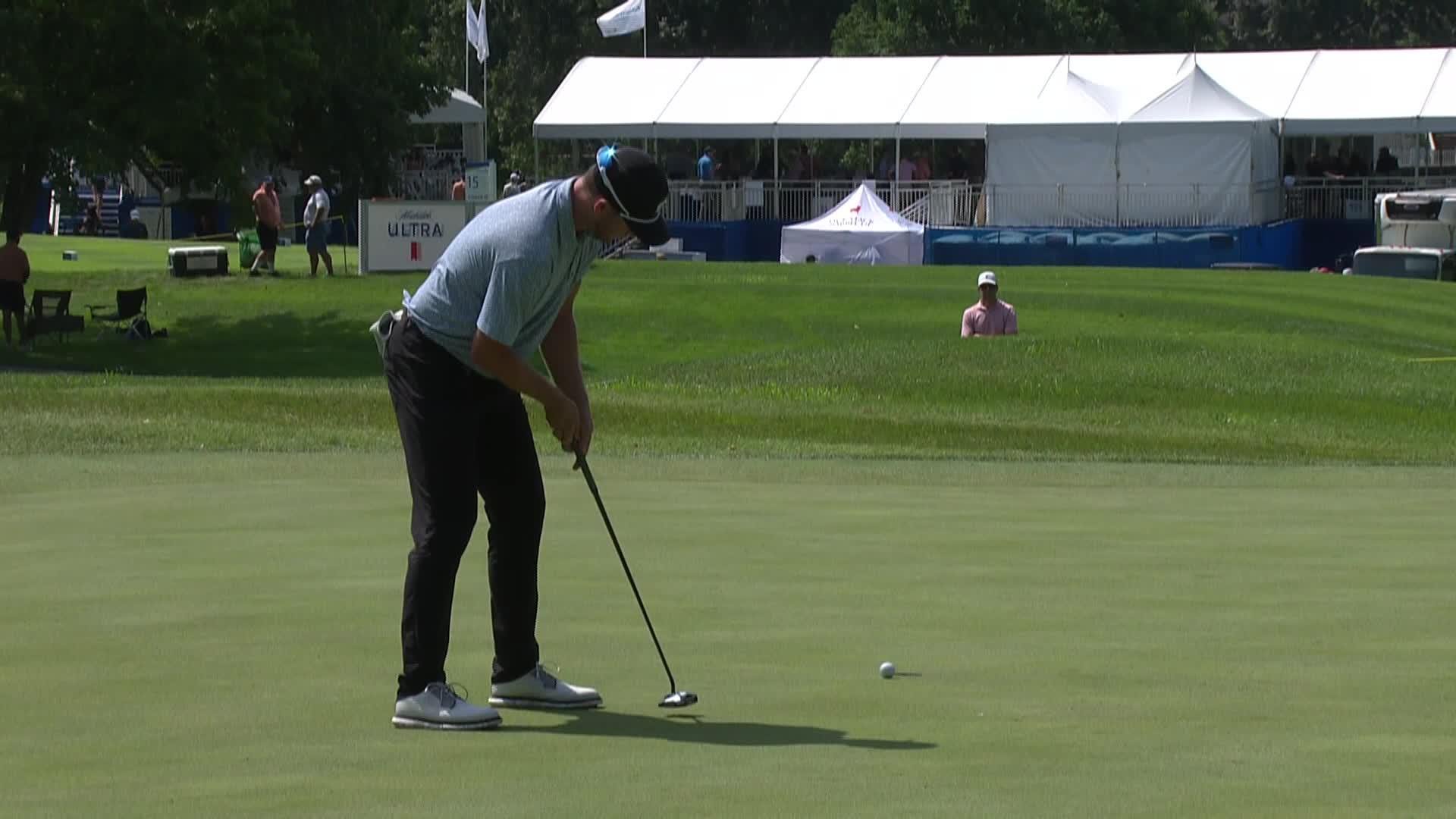 Alistair Docherty makes birdie on No. 16 at AdventHealth