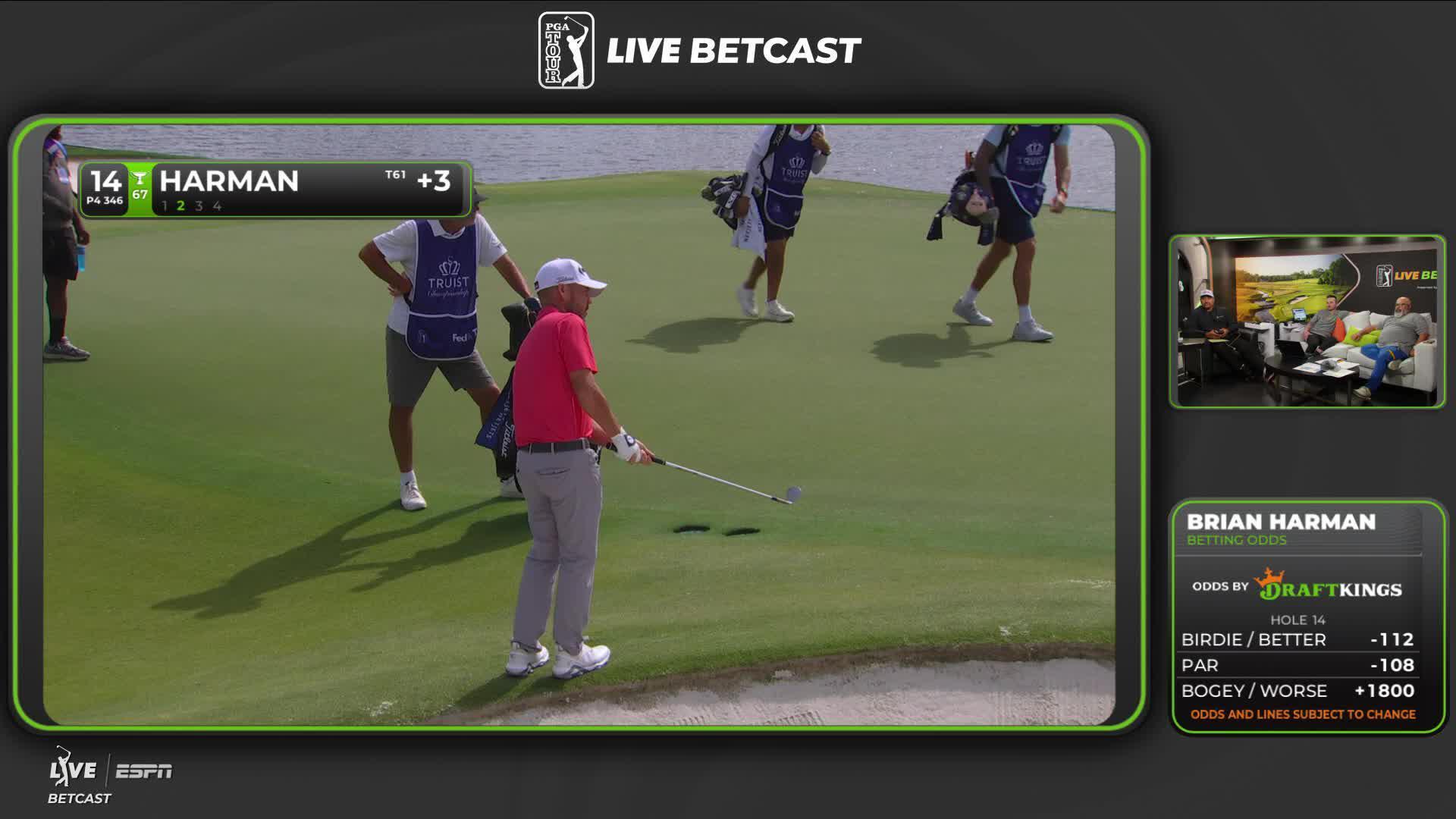 Brian Harman makes 6-foot putt for birdie on No. 14 at Truist Championship