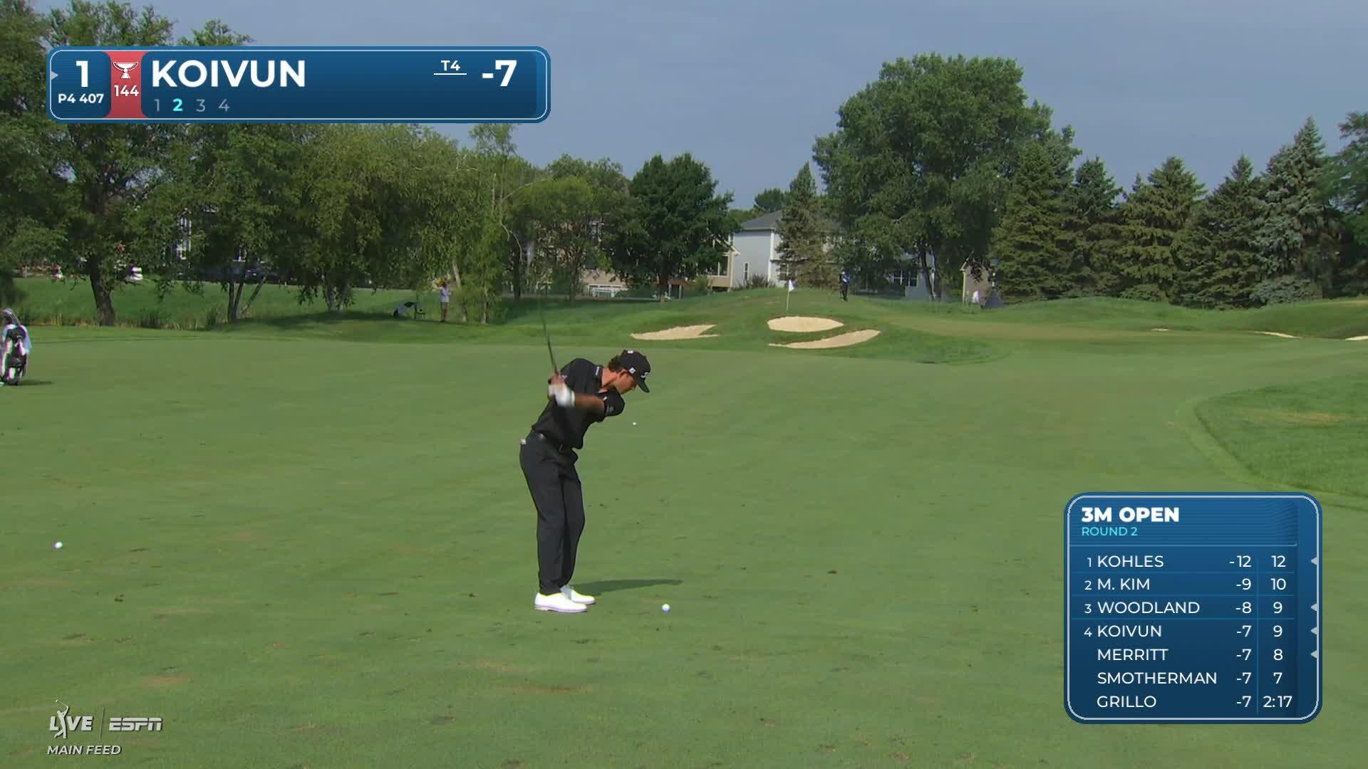 Jackson Koivun's 115-yard approach sets up birdie on No. 1 at 3M Open