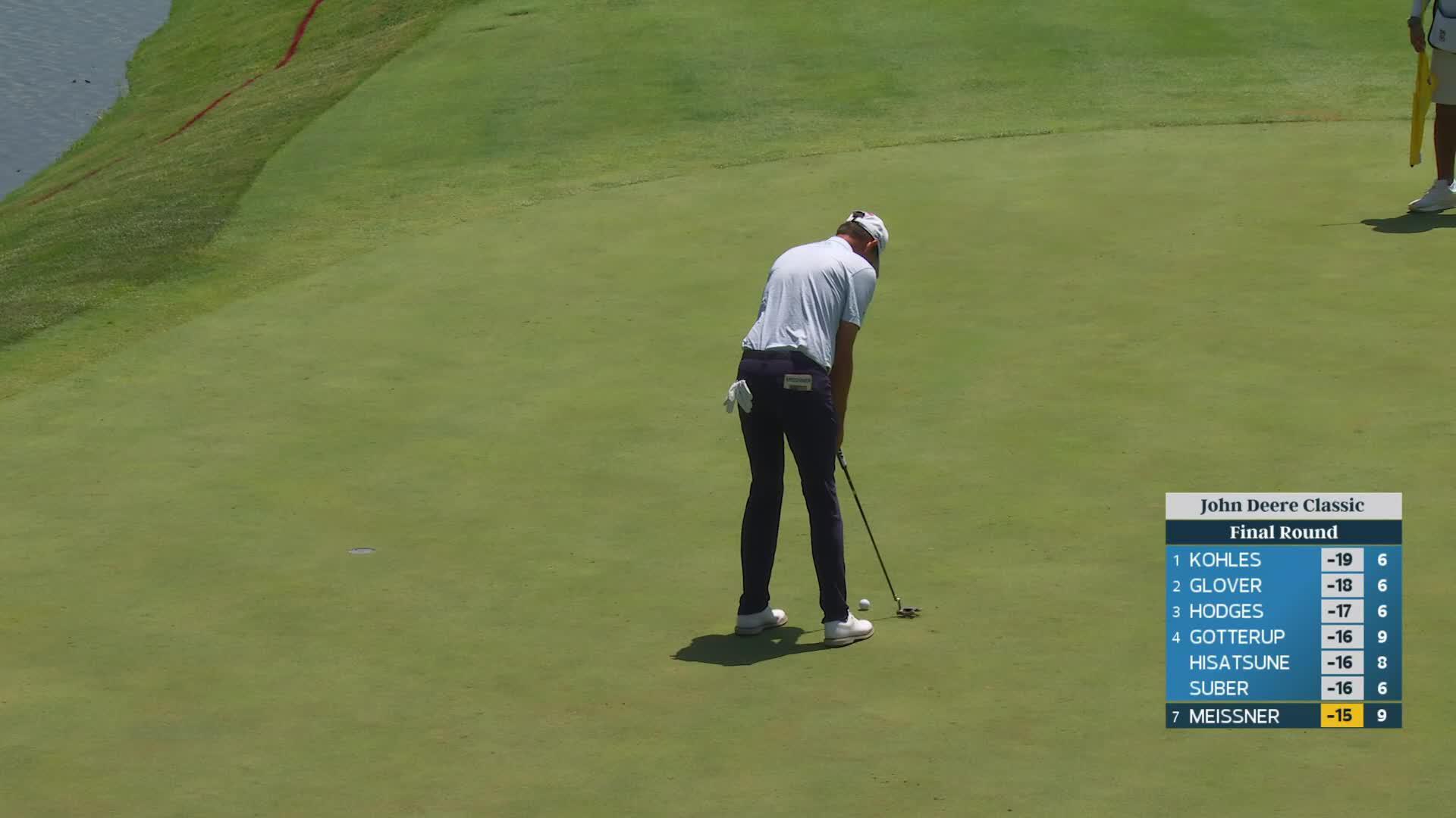 Mac Meissner sinks 8-foot birdie putt on No. 10 at John Deere