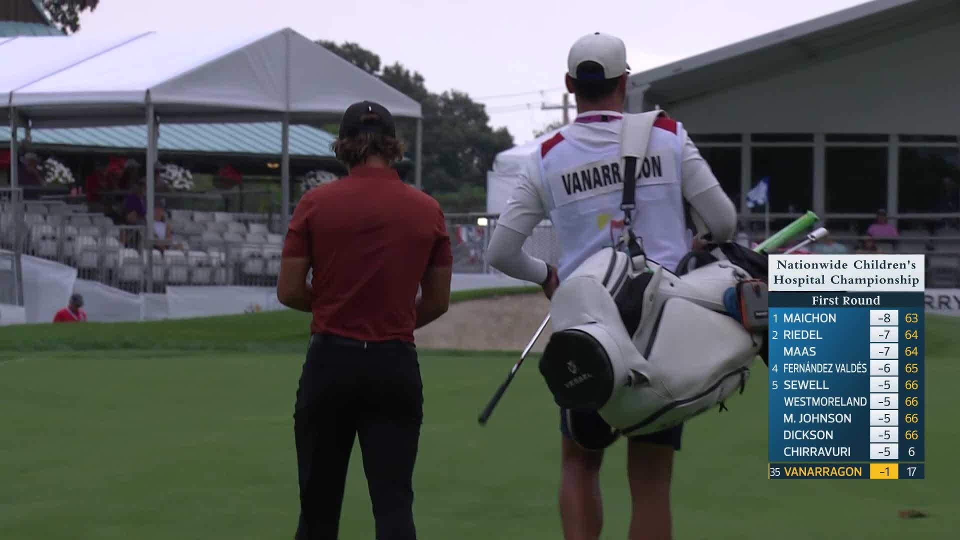 Caleb VanArragon makes birdie on No. 18 at Nationwide Children's