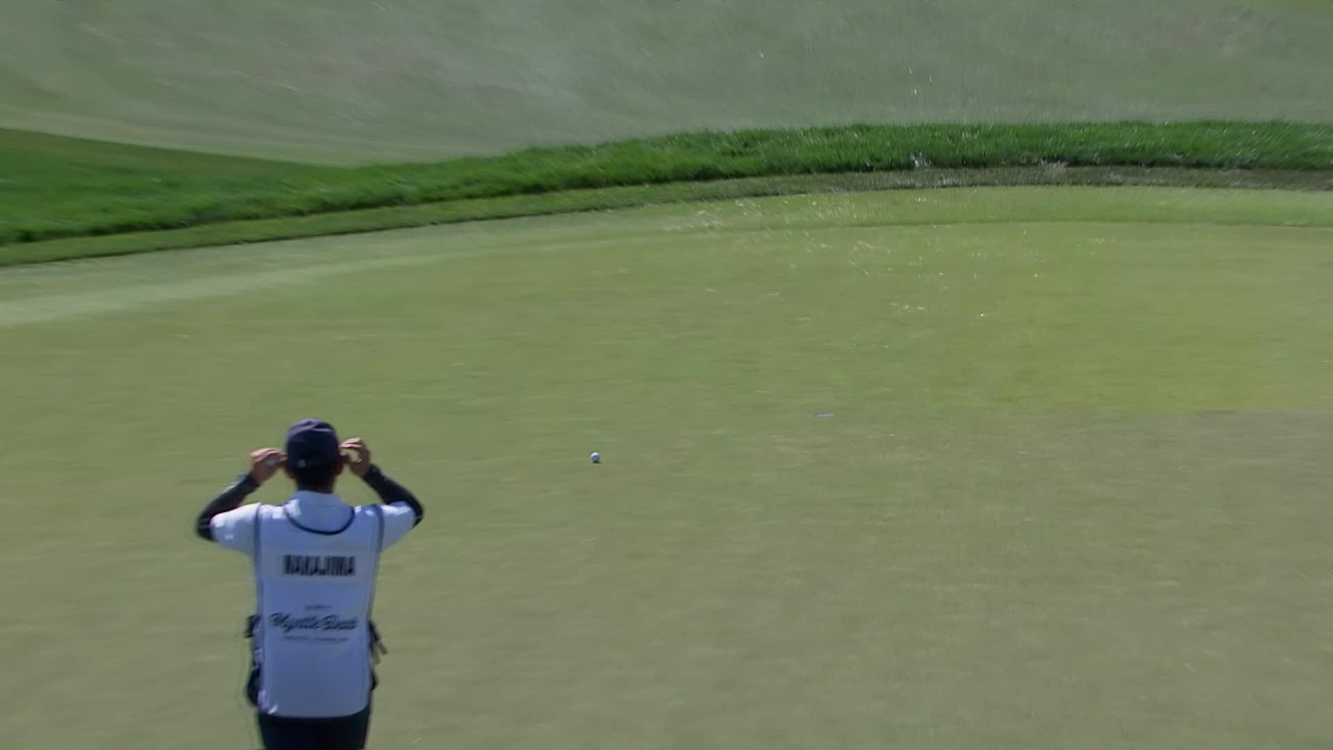 Brooks Koepka sinks 5-foot putt for birdie on No. 15 at ONEflight Myrtle