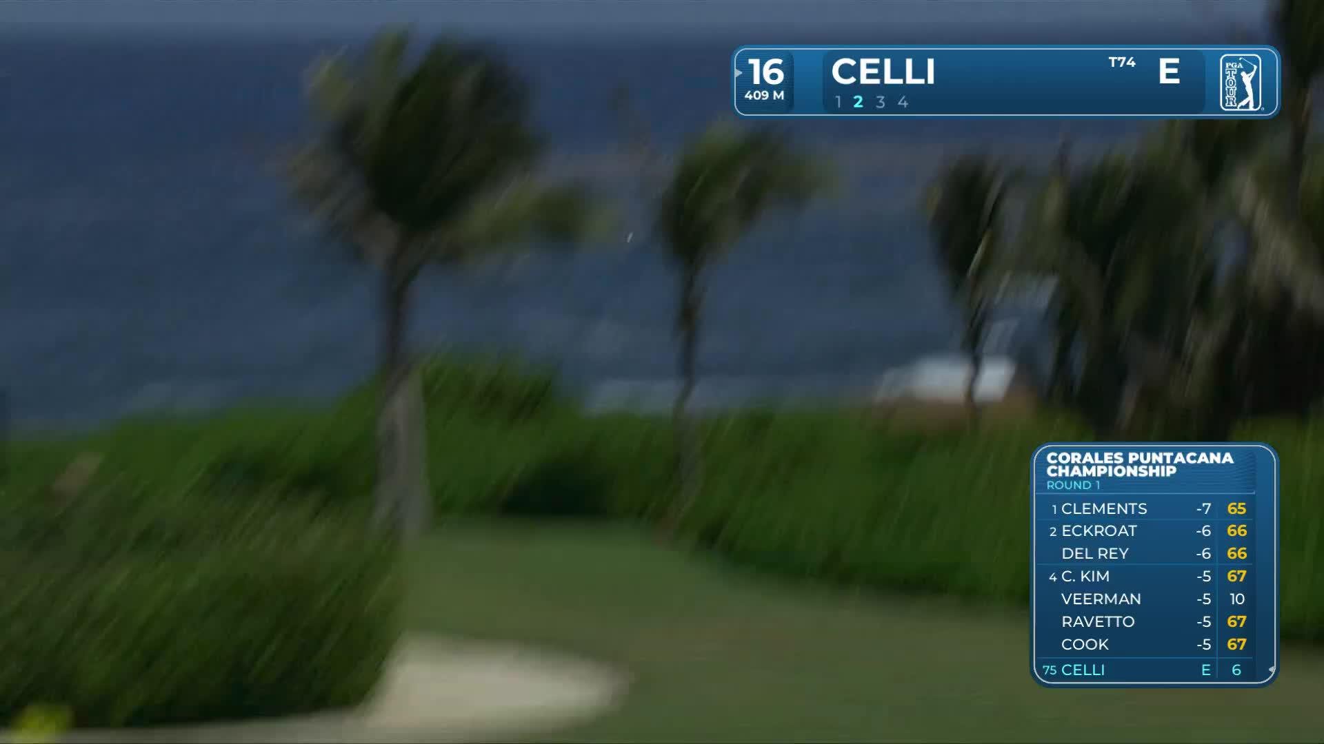 Filippo Celli holes 176-yard shot for eagle on No. 16 at Corales Puntacana