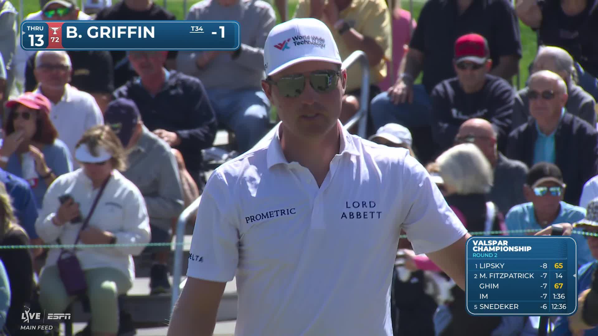 Ben Griffin hits 169-yard tee shot to 10 feet, sets up birdie on No. 4 at Valspar