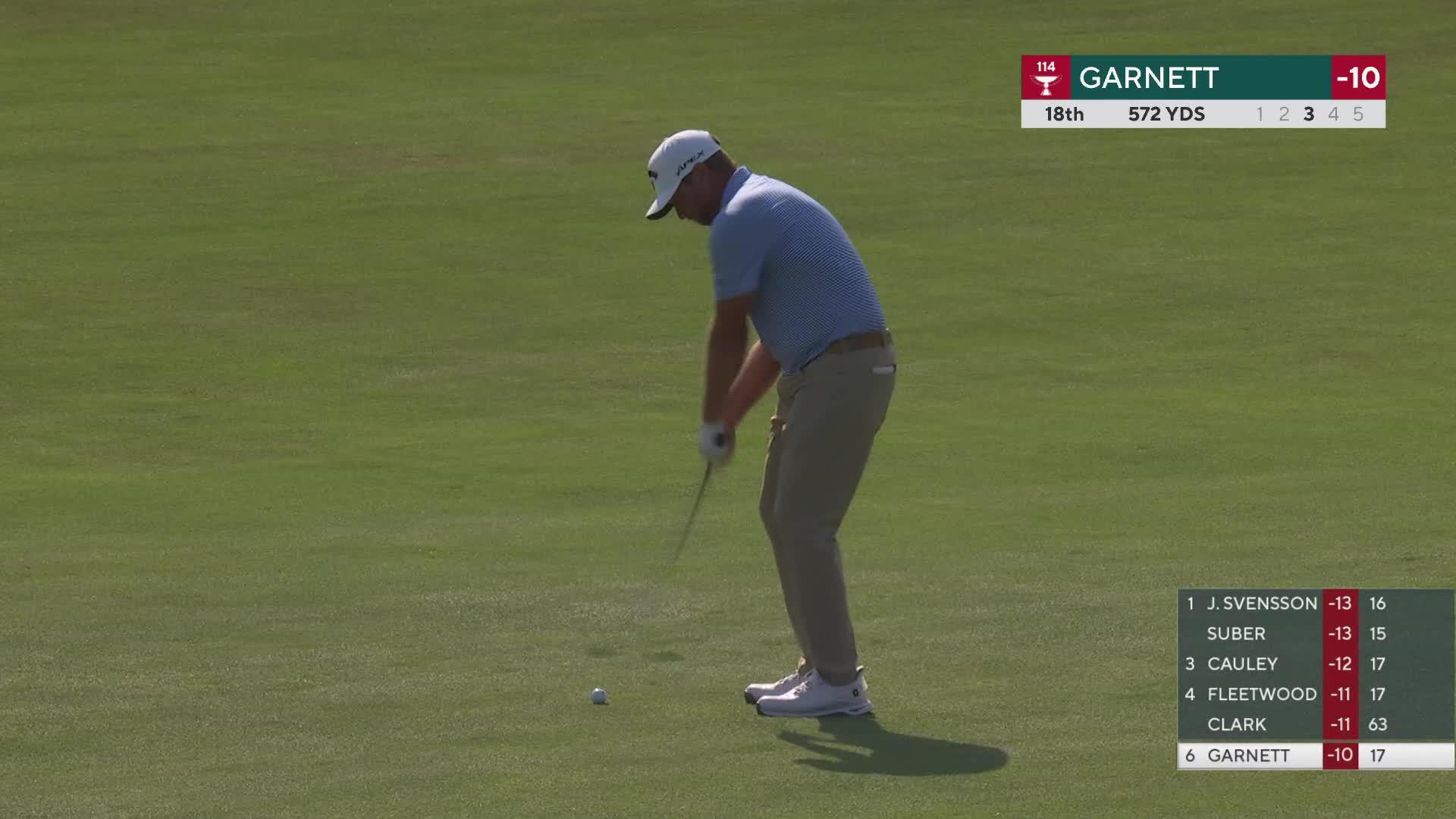 Brice Garnett sinks 8-foot putt for birdie on No. 18 at RBC Canadian