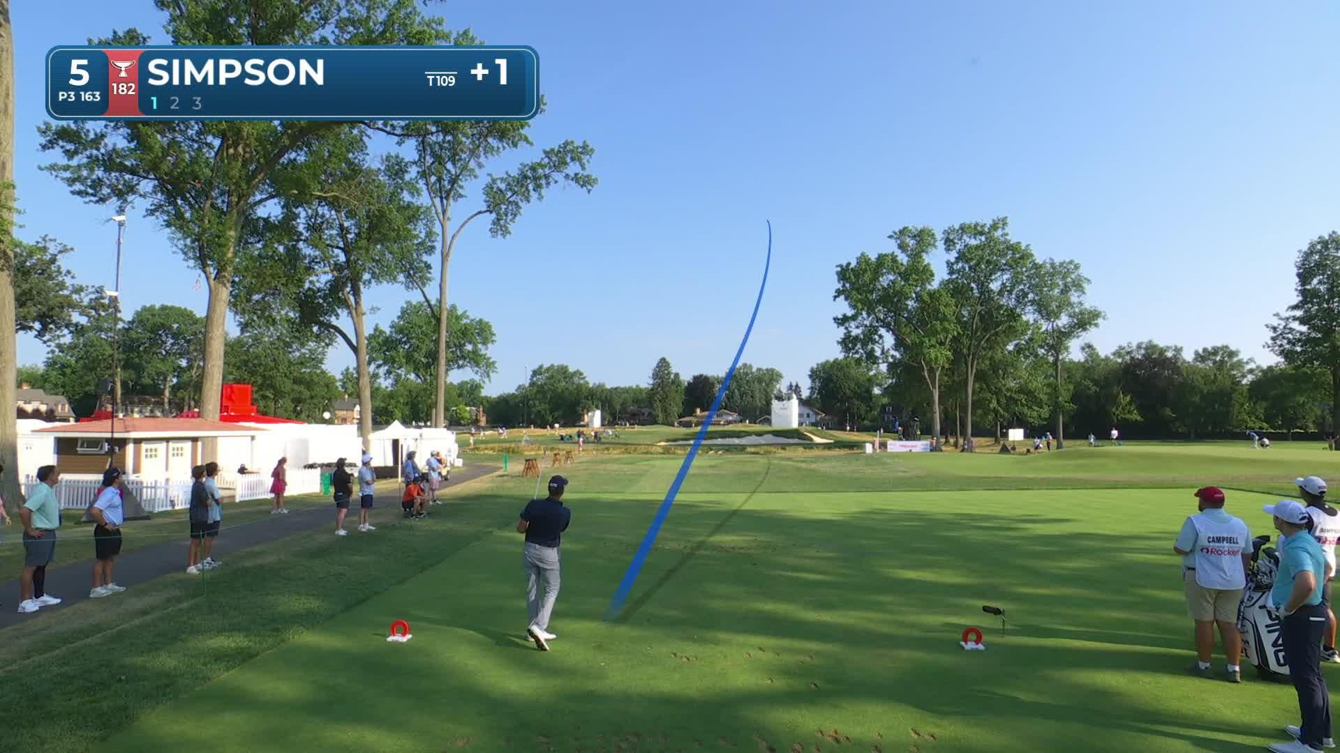 Webb Simpson hits tee shot to 17 feet, sets up birdie on No. 5 at Rocket Classic