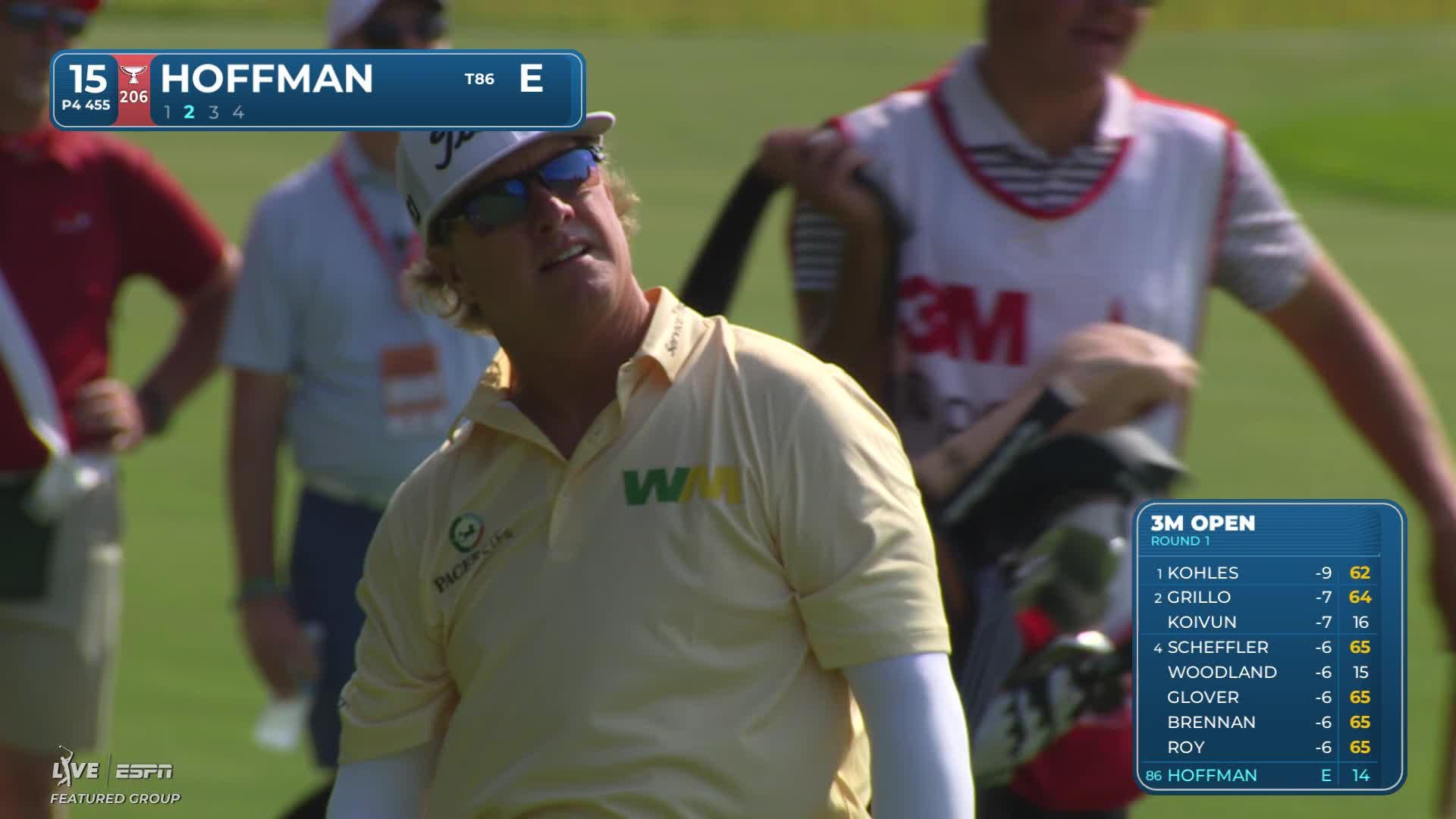 Charley Hoffman's 151-yard approach sets up birdie on No. 15 at 3M Open