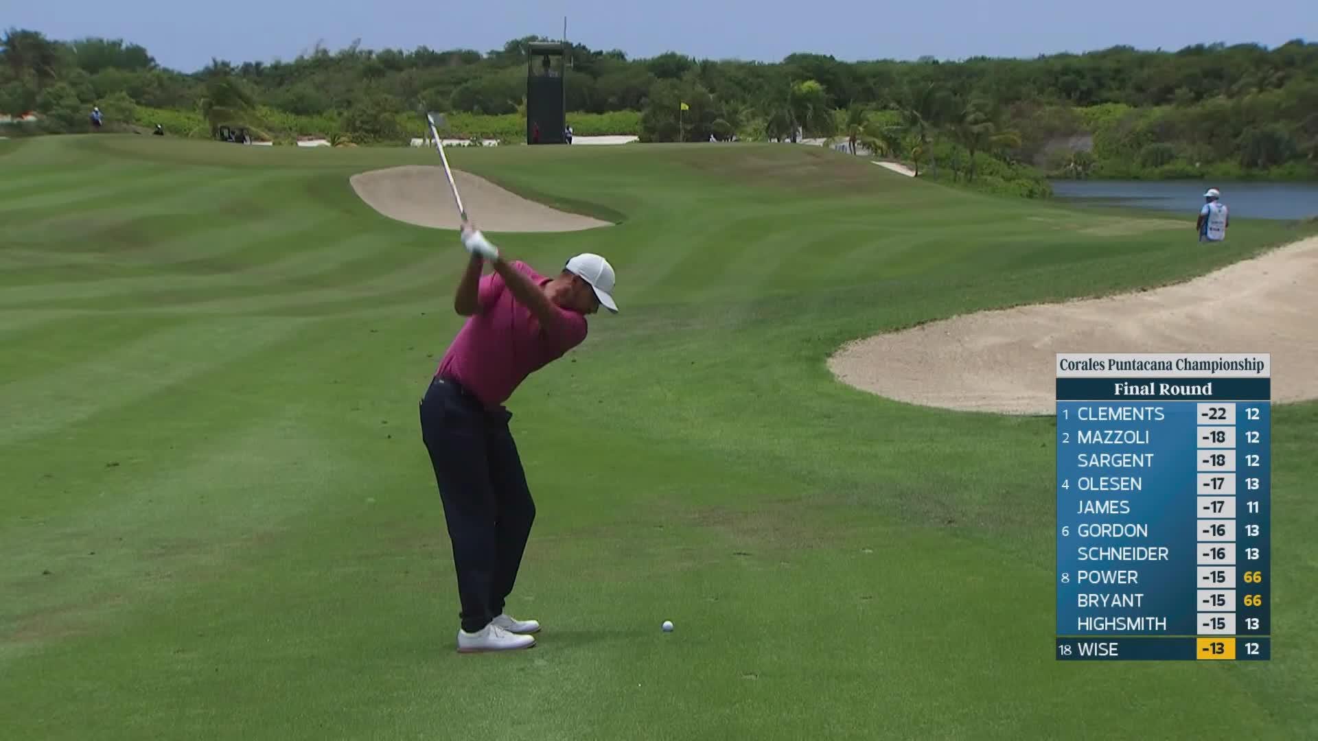 Aaron Wise's 150-yard approach sets up birdie on No. 13 at Corales Puntacana