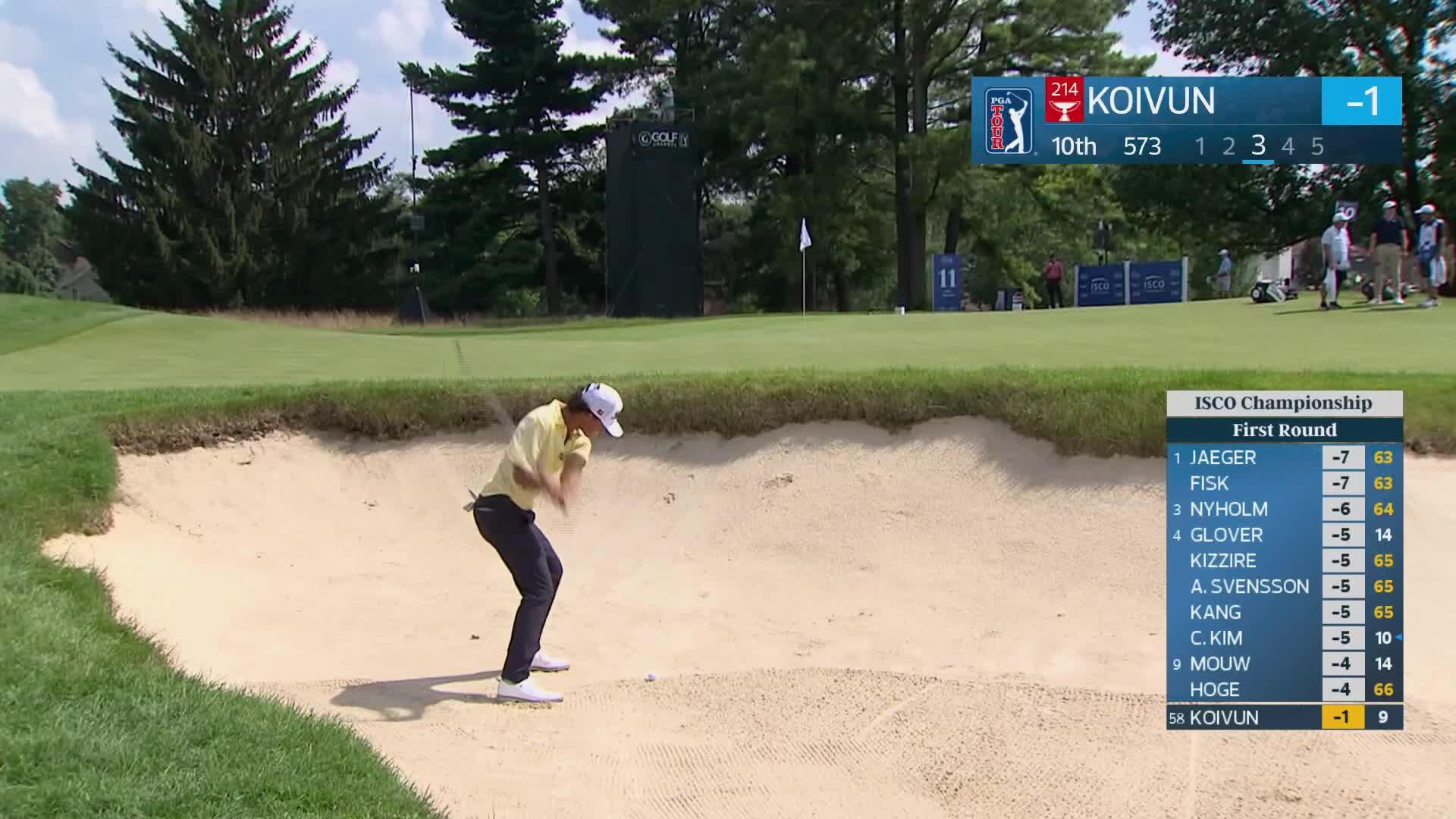 Jackson Koivun gets up-and-down from 78 feet for birdie on No. 10 at ISCO Championship