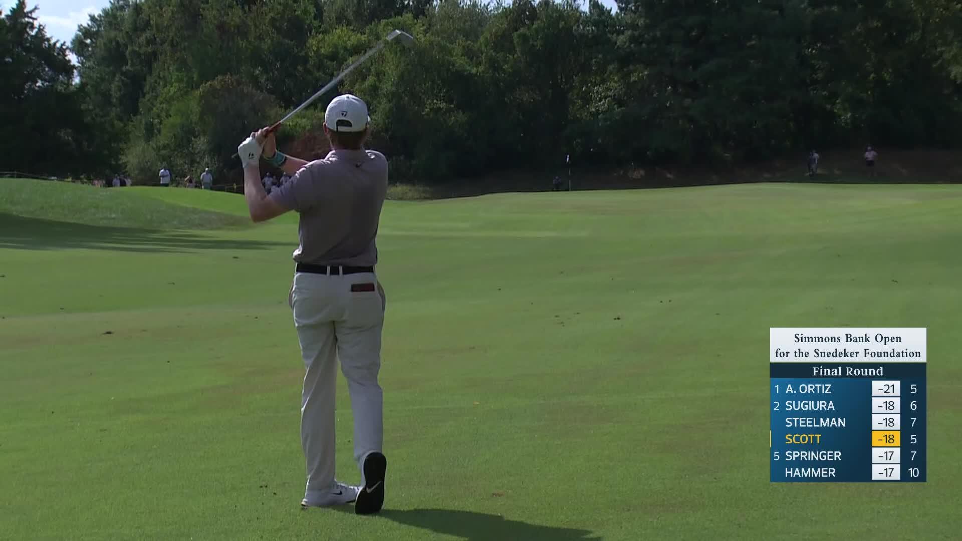 Sandy Scott makes birdie on No. 6 at Simmons Bank Open