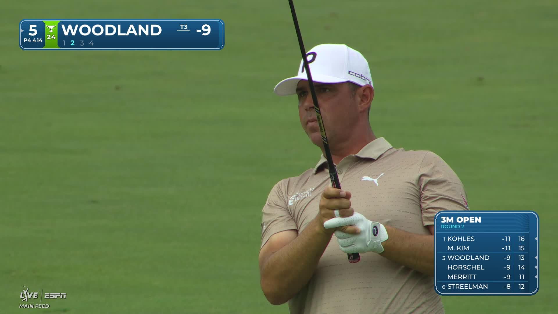 Gary Woodland's 120-yard approach sets up birdie on No. 5 at 3M Open